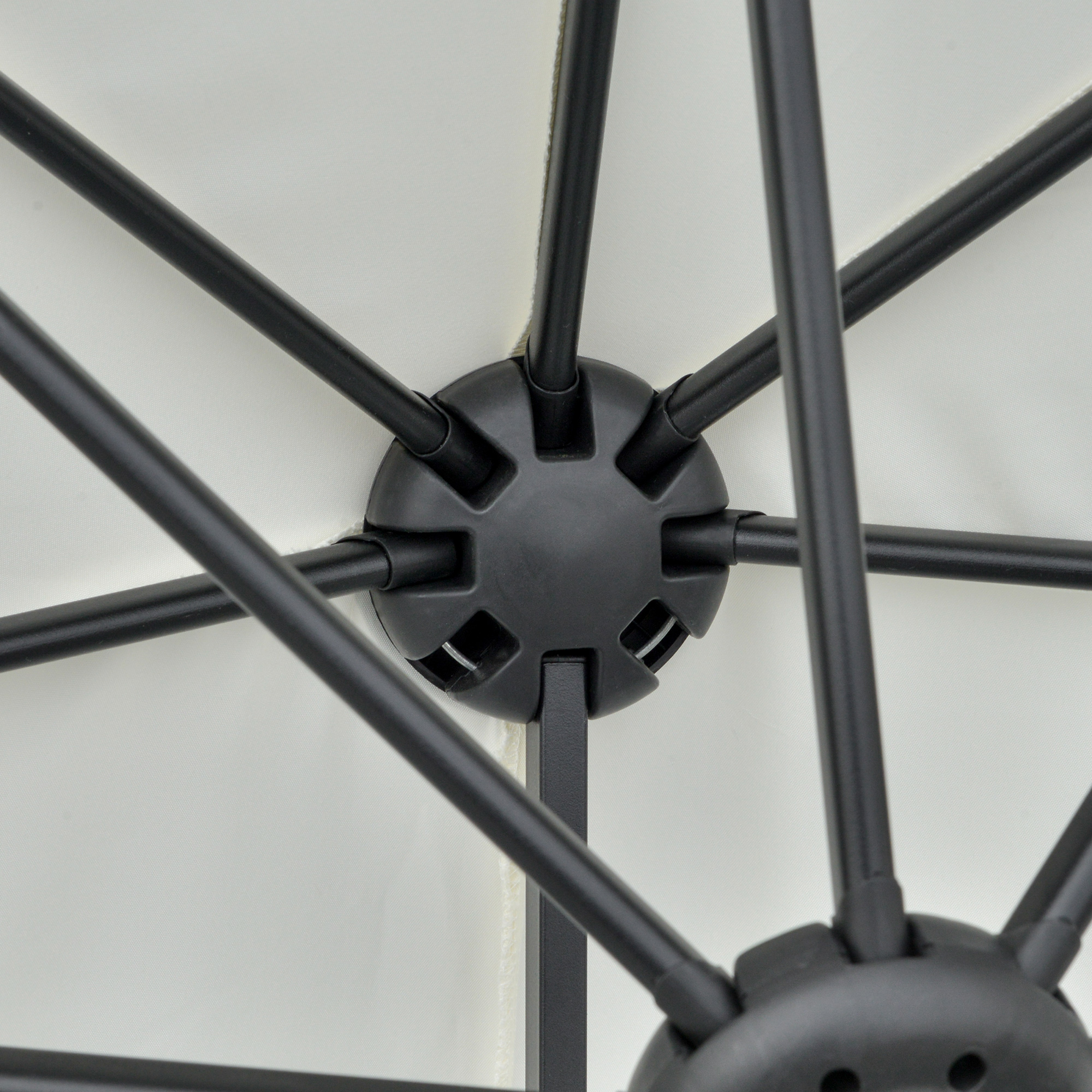  Umbrela Semicirculara cu Manivela si Material Anti-UV, 200x190x240 cm, Crem [8]