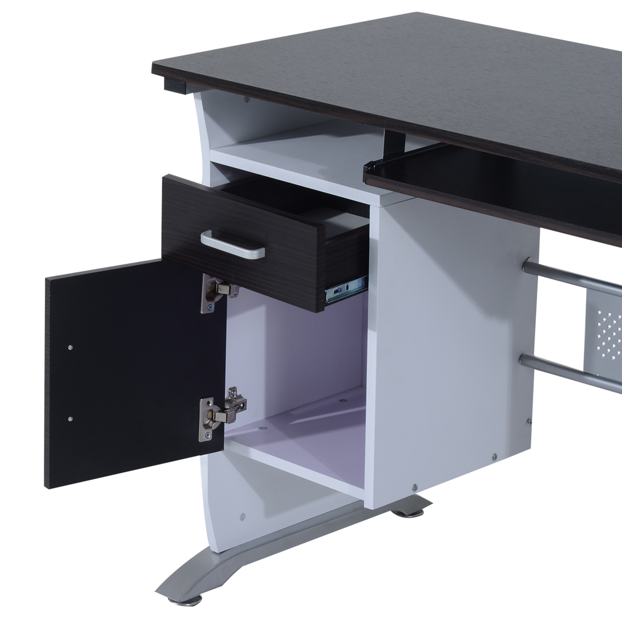  Birou pentru PC cu Sertare in Lemn, 100x52x75cm, Maro [8]