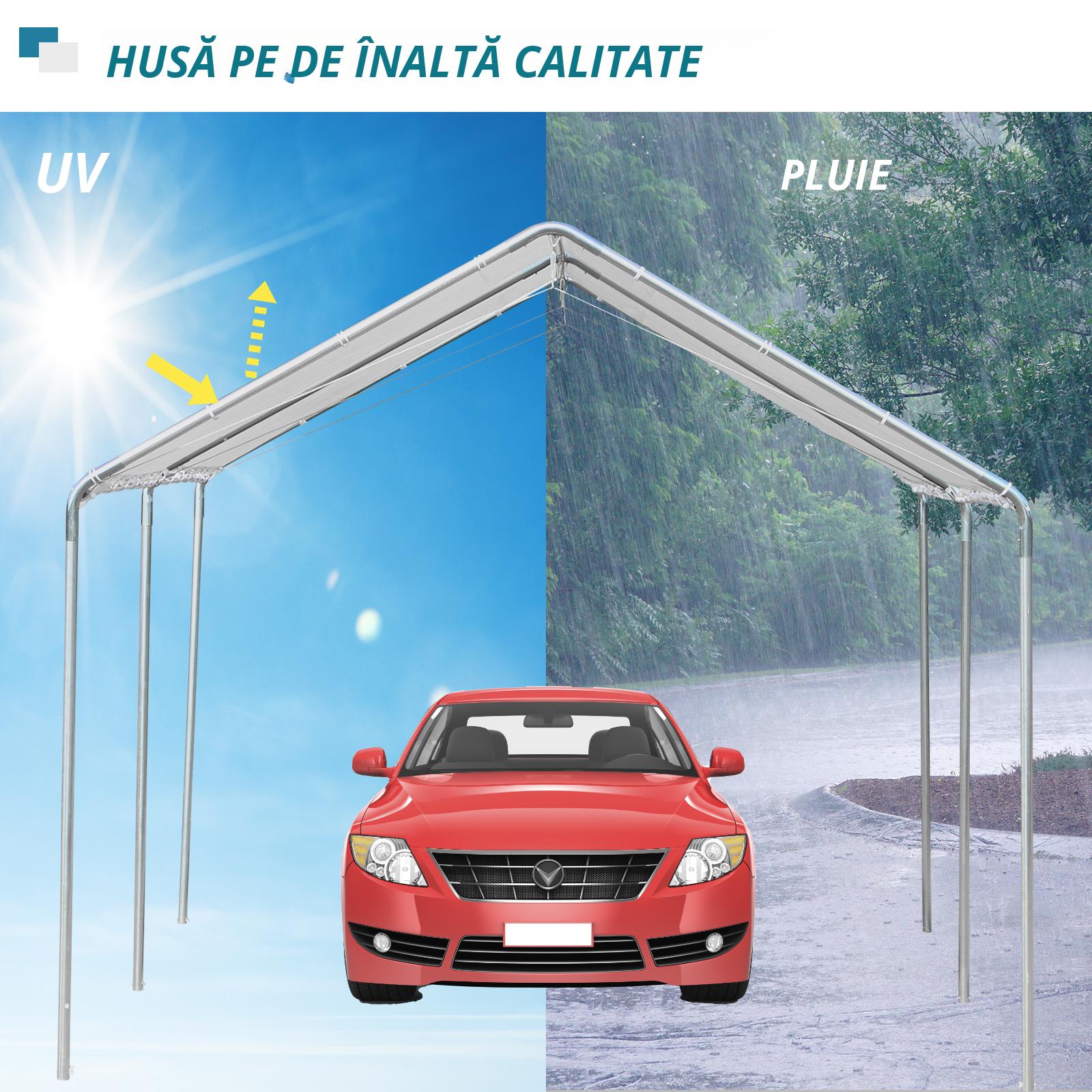 prelata auto, cu kit ancorare, 5.95x2.9x2.6m, alba [5]