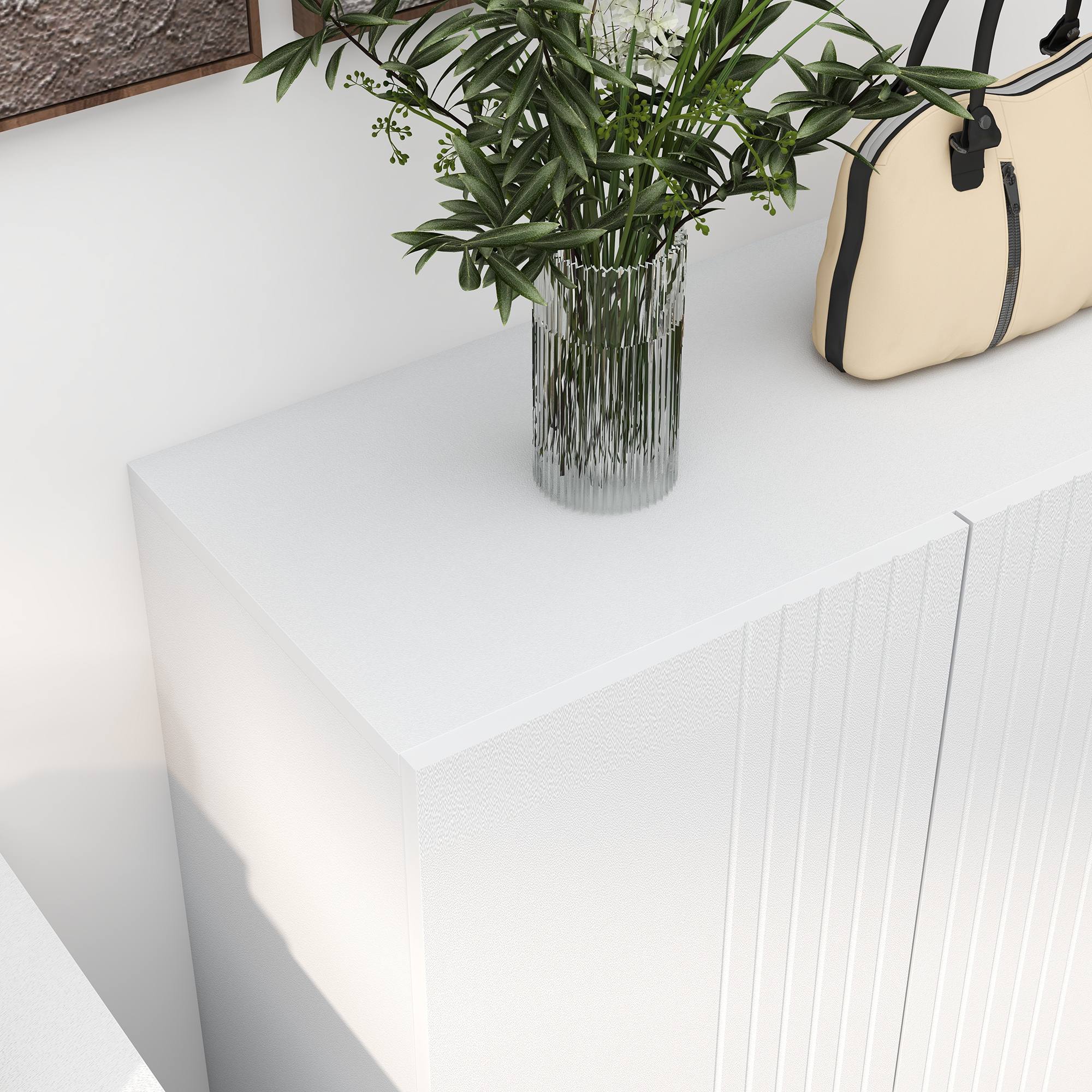  Dulap pentru Pantofi, 15-20 Perechi, Rafturi Reglabile si inchidere Amortizata, Alb [7]