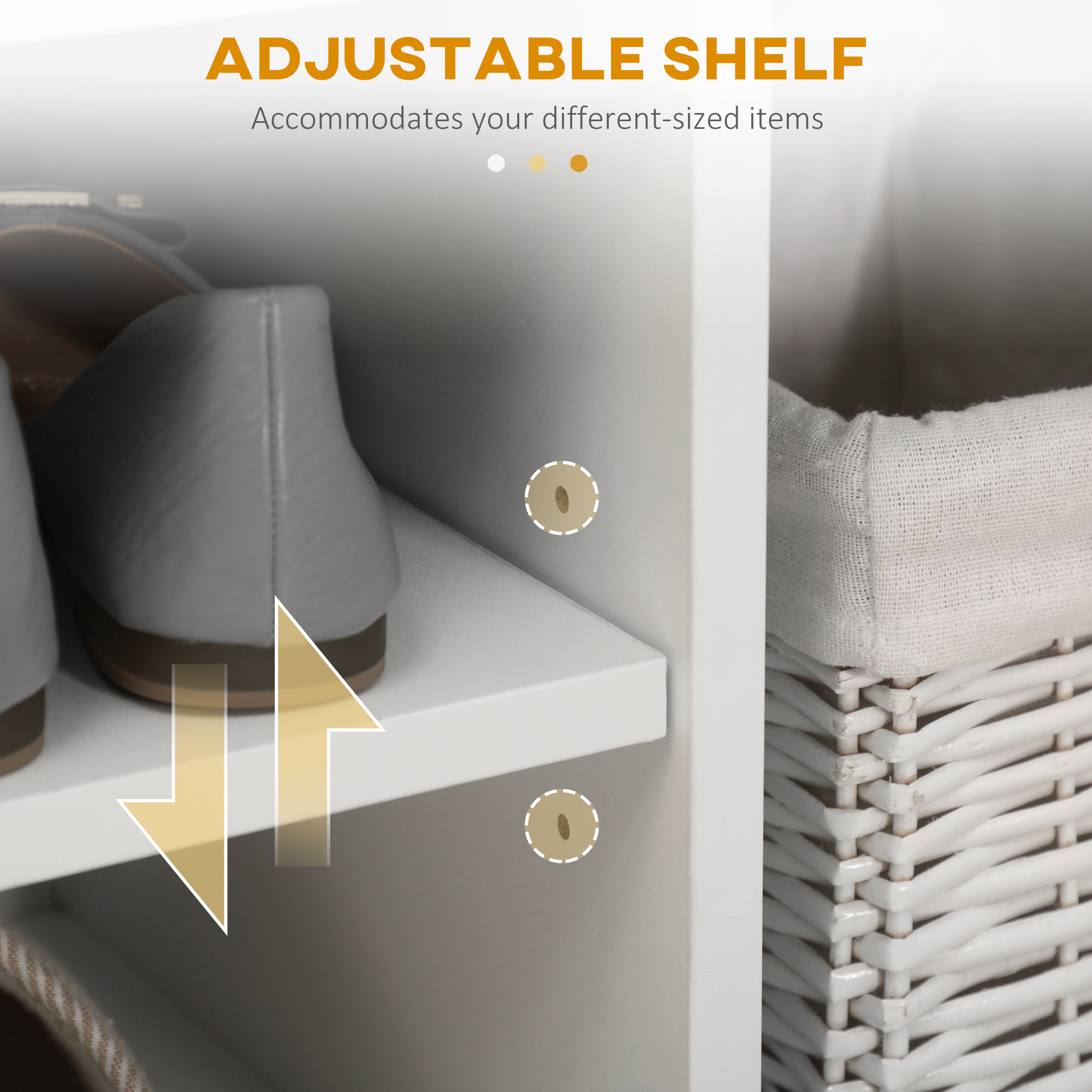  Dulap Pantofi Space Saver - Cu Banca & Compartimente Deschise [6]