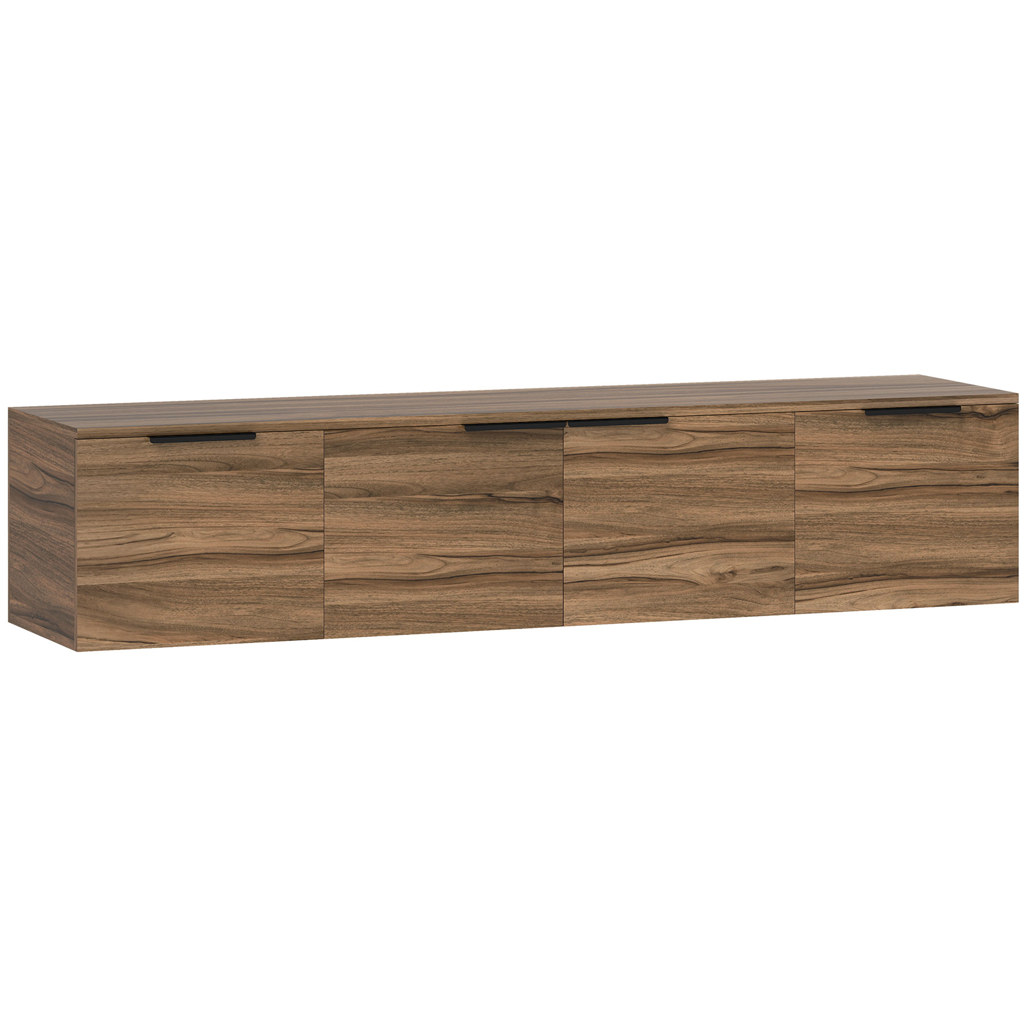 Living & hol -  Mobilier Suport TV Suspendat pana la 65" cu 3 Dulapuri in Stil Industrial, Maro Rustic