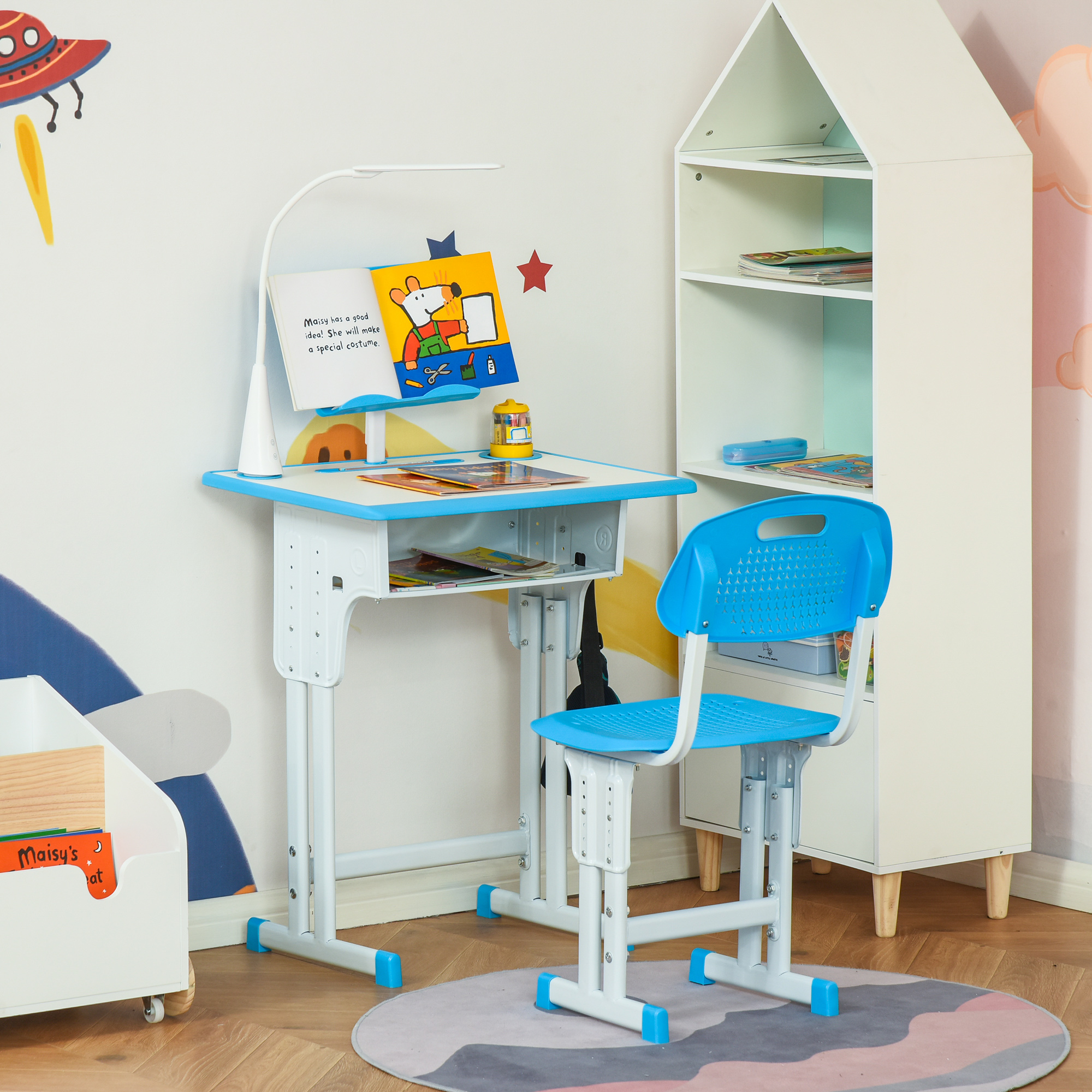  Banca scoala Copii - 6-12 Ani, Reglabila cu Lampa [3]