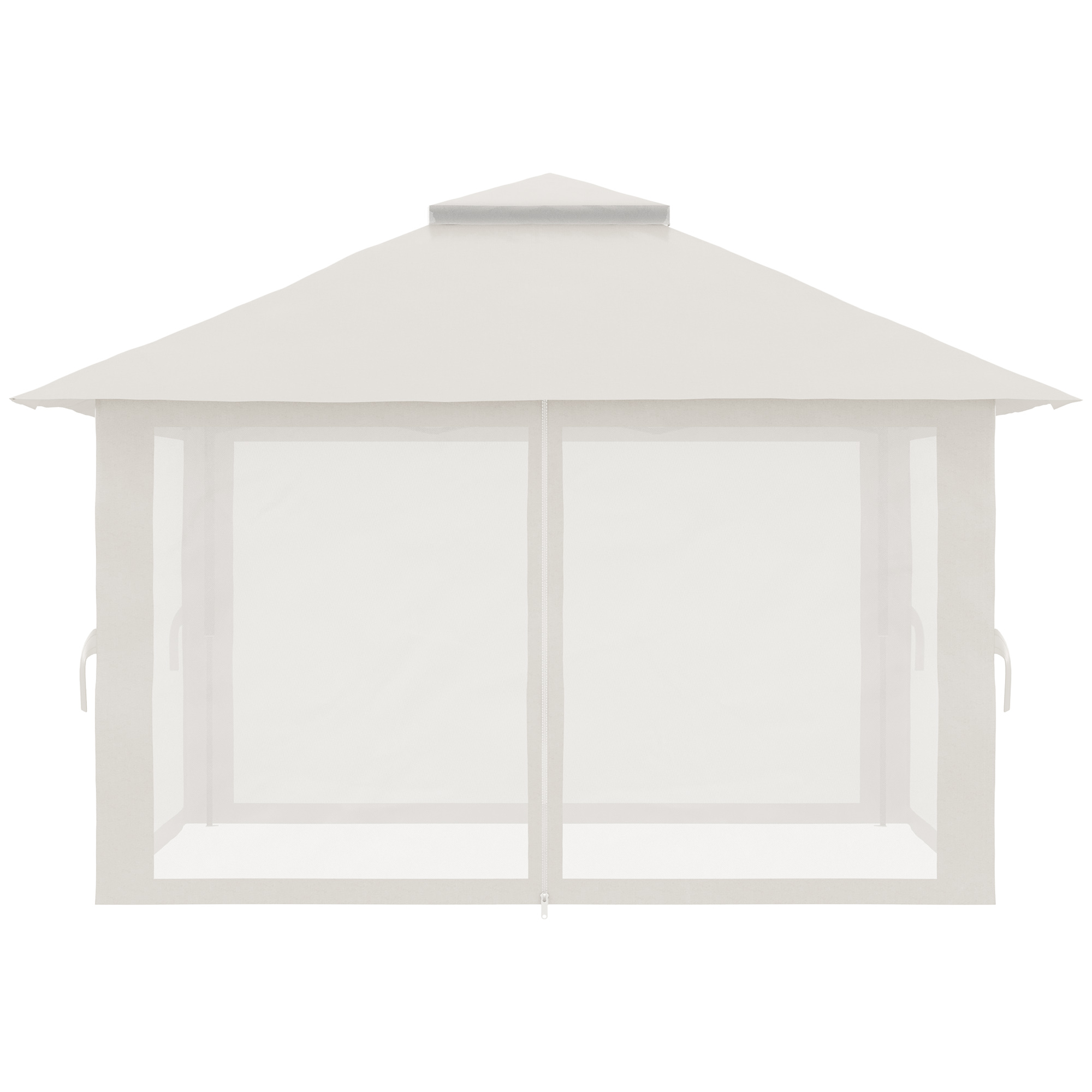  Foisor Pliabil Pop Up 4x4 m cu Inaltime Reglabila pe 3 Nivele, Foisor Exterior cu Plase de tantari, Saci de Nisip, Geanta de Transport, UV50+, pentru Gradina, Camping, Evenimente, Crem [8]