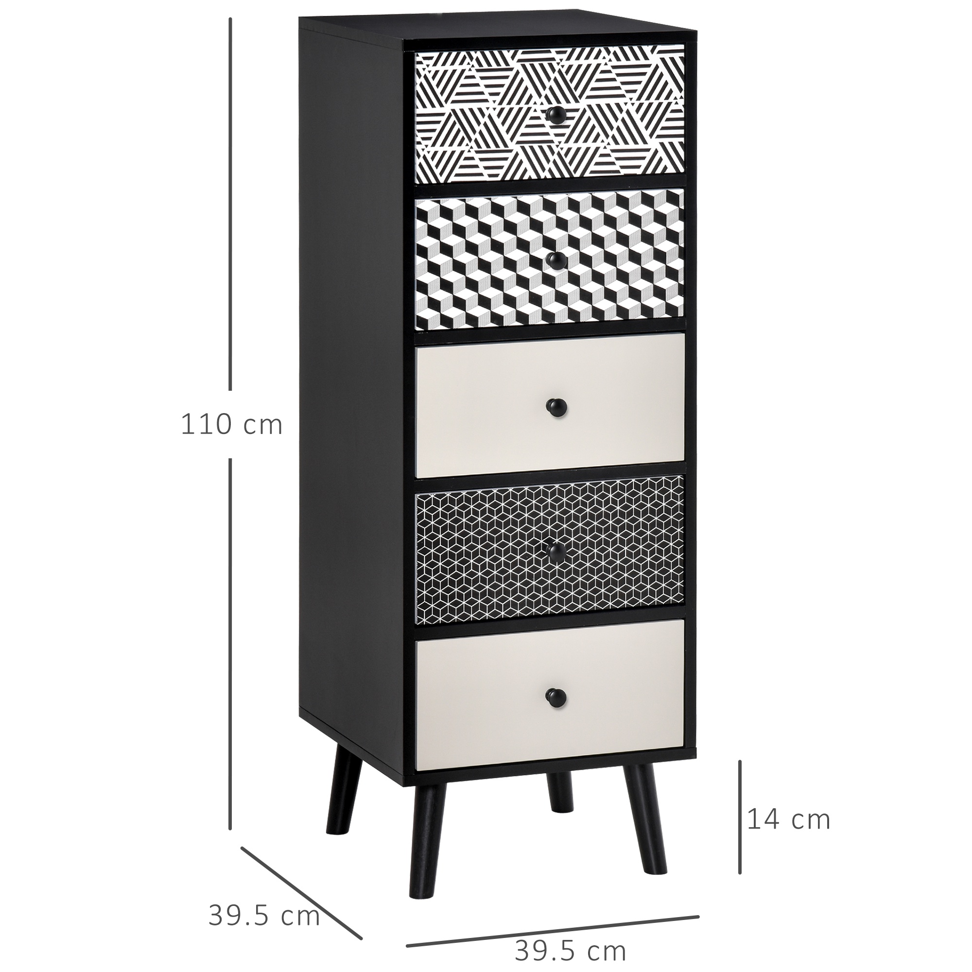  Mobila Comoda cu 5 sertare Mobilier modern pentru casa dimensiune 39.5x39.5x110 cm [2]