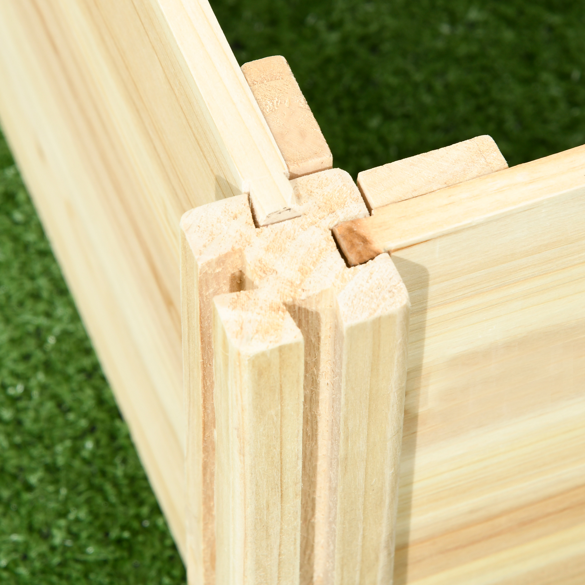  Jardiniera cu Spalier pentru Plante Cataratoare si Baza Deschisa, din Lemn de Brad, 230x60x110 cm, Culoare Lemn [8]