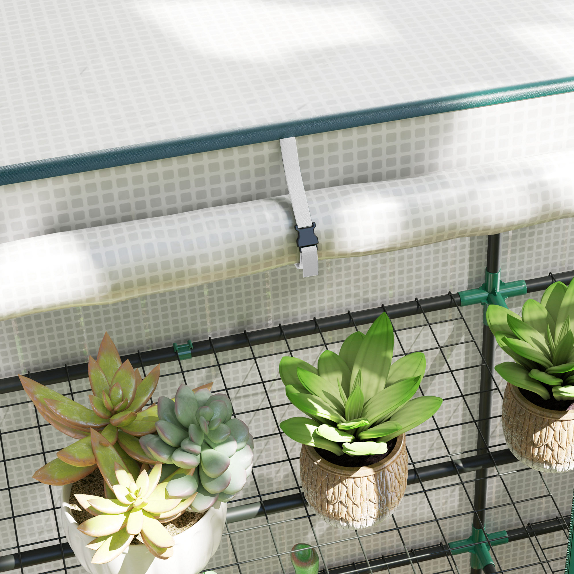  Sera Aplicata, din PE Consolidata,, 144 x 48 x 152 cm, Alb [7]