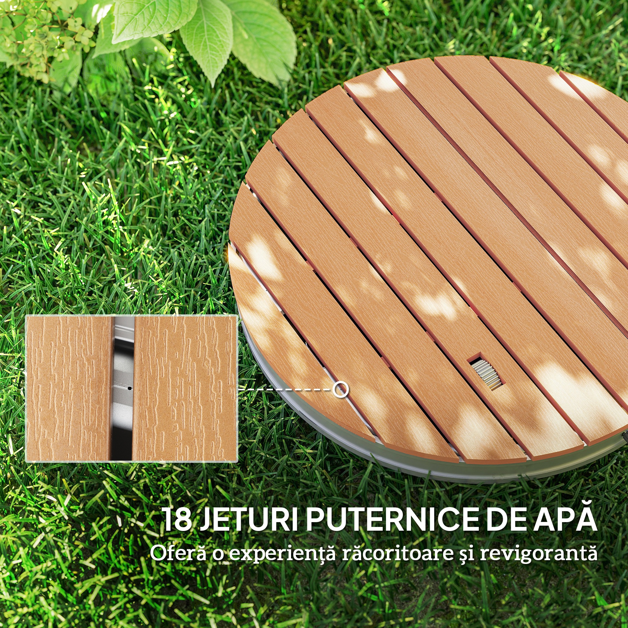  Dus de Gradina Portabil cu inaltime Pana la 4 m si Jeturi de Apa Reglabile, Efect de Lemn [3]