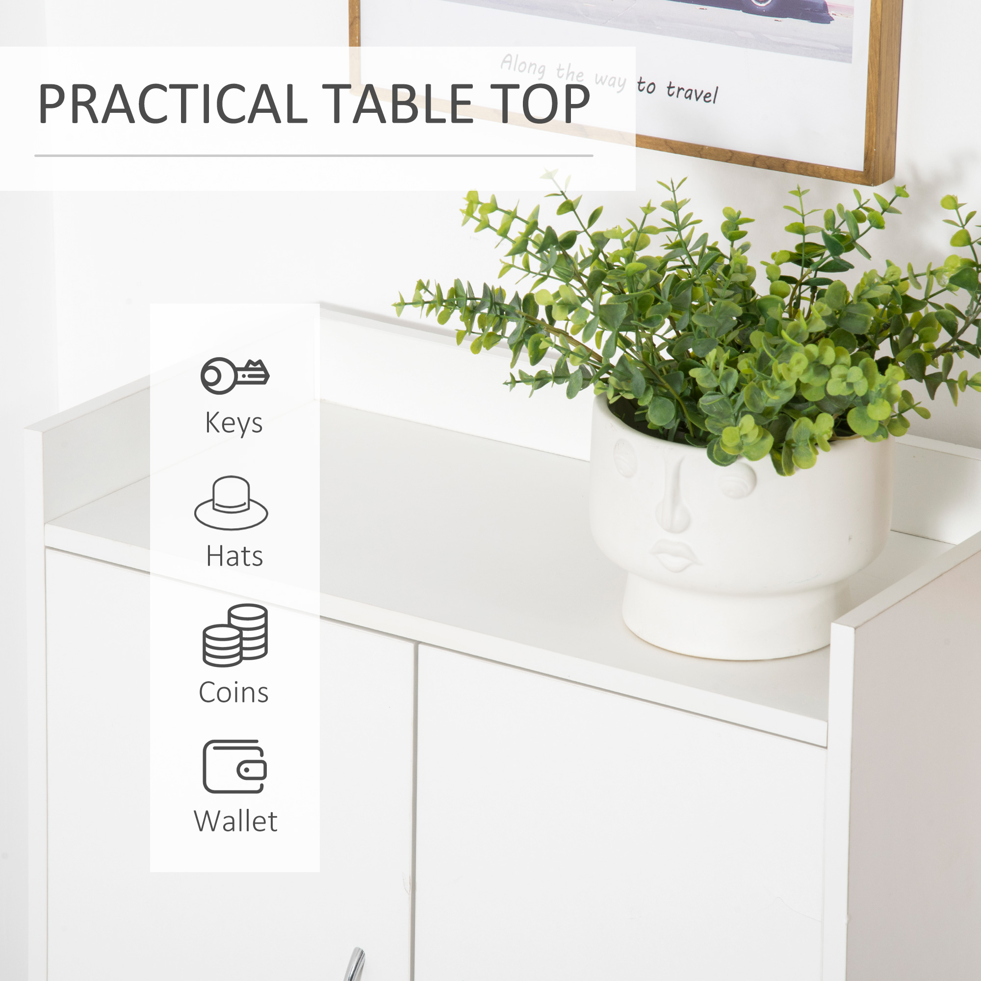  Dulap Pantofar Compact Alb pentru Hol [4]