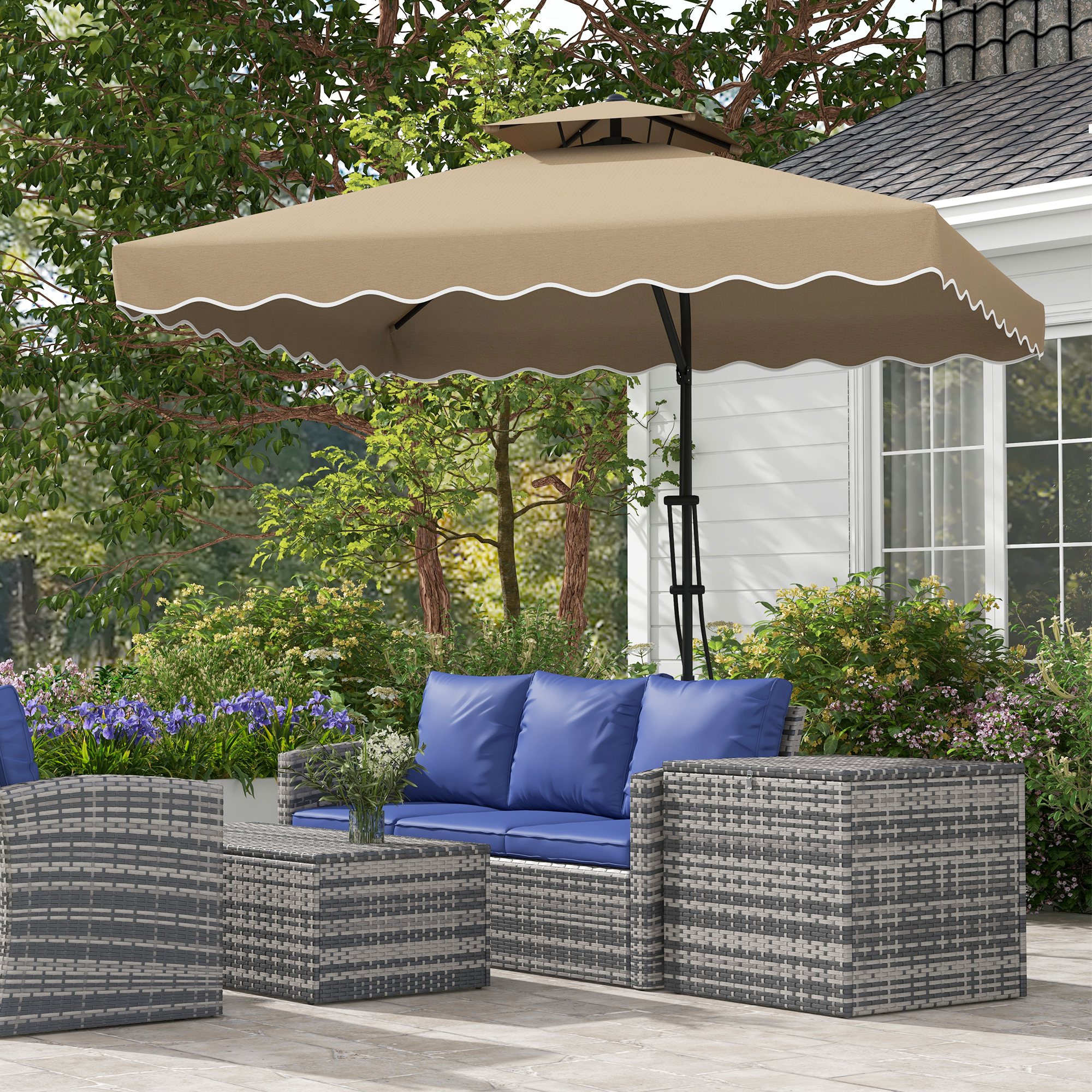  Umbrela de Soare de 2,5m in Consola cu Maner Usor [1]