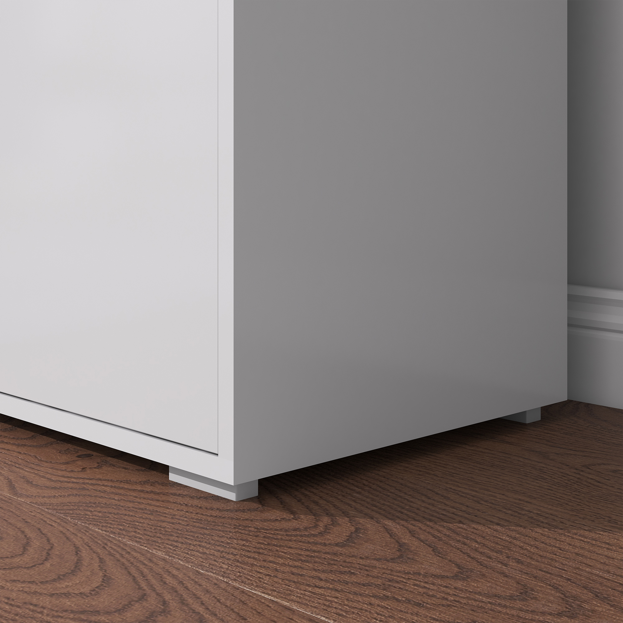  Comoda cu 2 dulapuri si 2 sertare, 79x36x74cm, alb lucios [8]