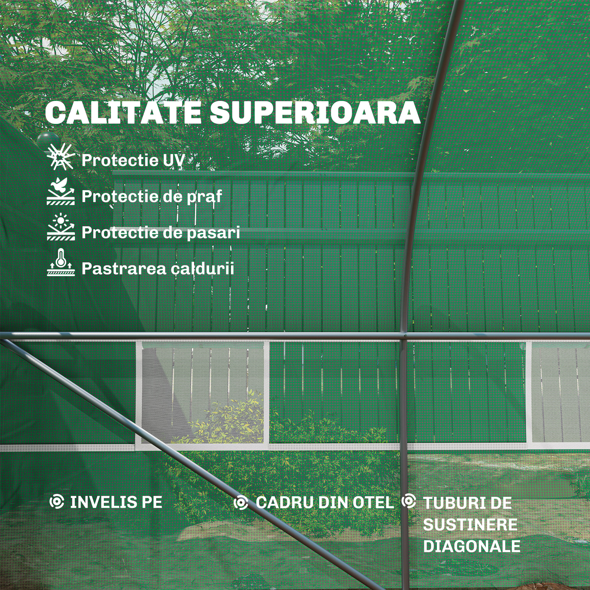  Sera Tunel Gradina - PE, Usa cu Fermuar & Ferestre Ventilatie [3]