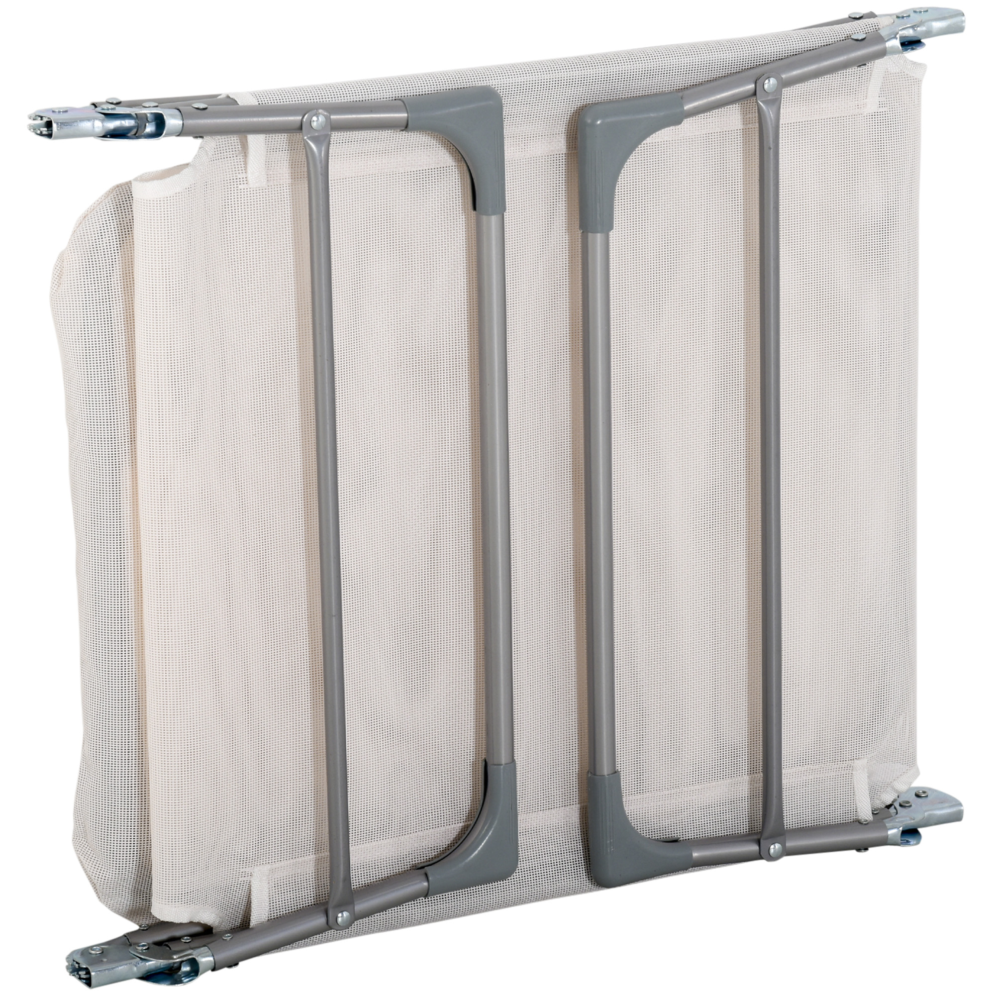  sezlong Pliabil cu Spatar Reglabil in 5 Pozitii si Perna, sezlong de Gradina cu Material Textil Respirabil, pentru Plaja, Piscina, Gradina, 182x56x28 cm, Crem [8]