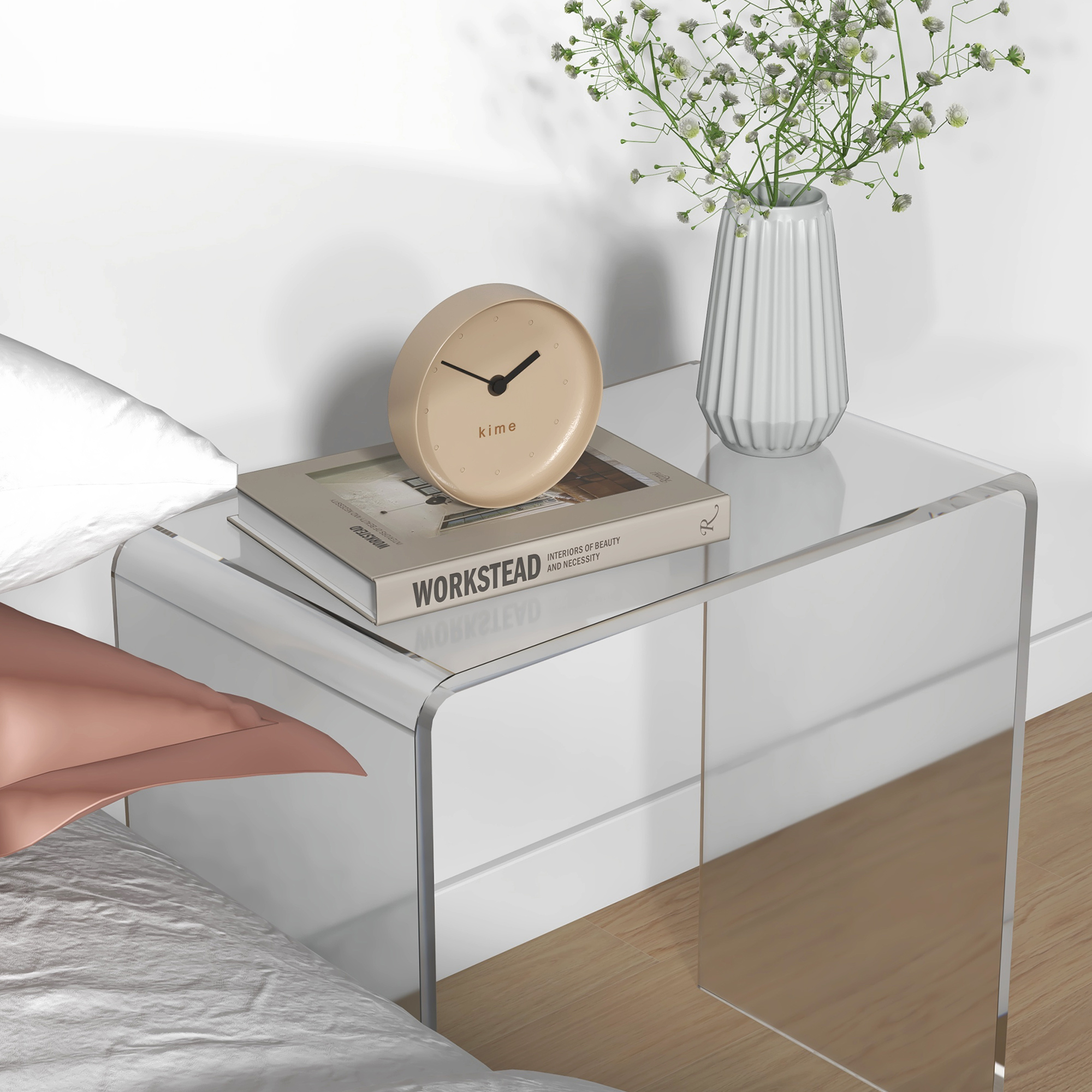  Masuta de Cafea din Acril in Forma de U, cu Margini Netede si Colturi Rotunjite, 53.5x30.5x53.5 cm, Transparenta [7]