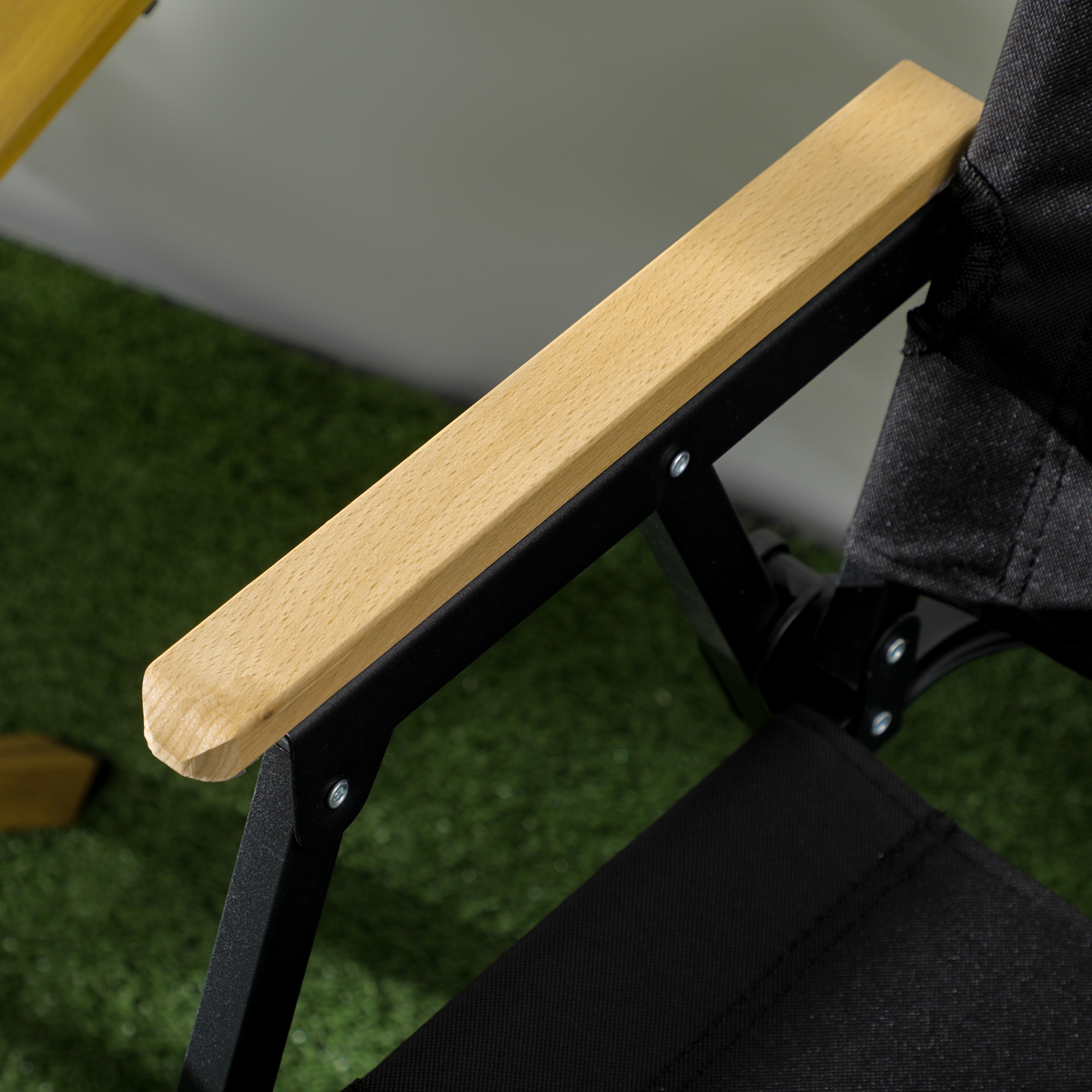  Set 2 Scaune de Exterior Pliabile cu Brate din Material Textil Oxford si Otel, Negru [7]