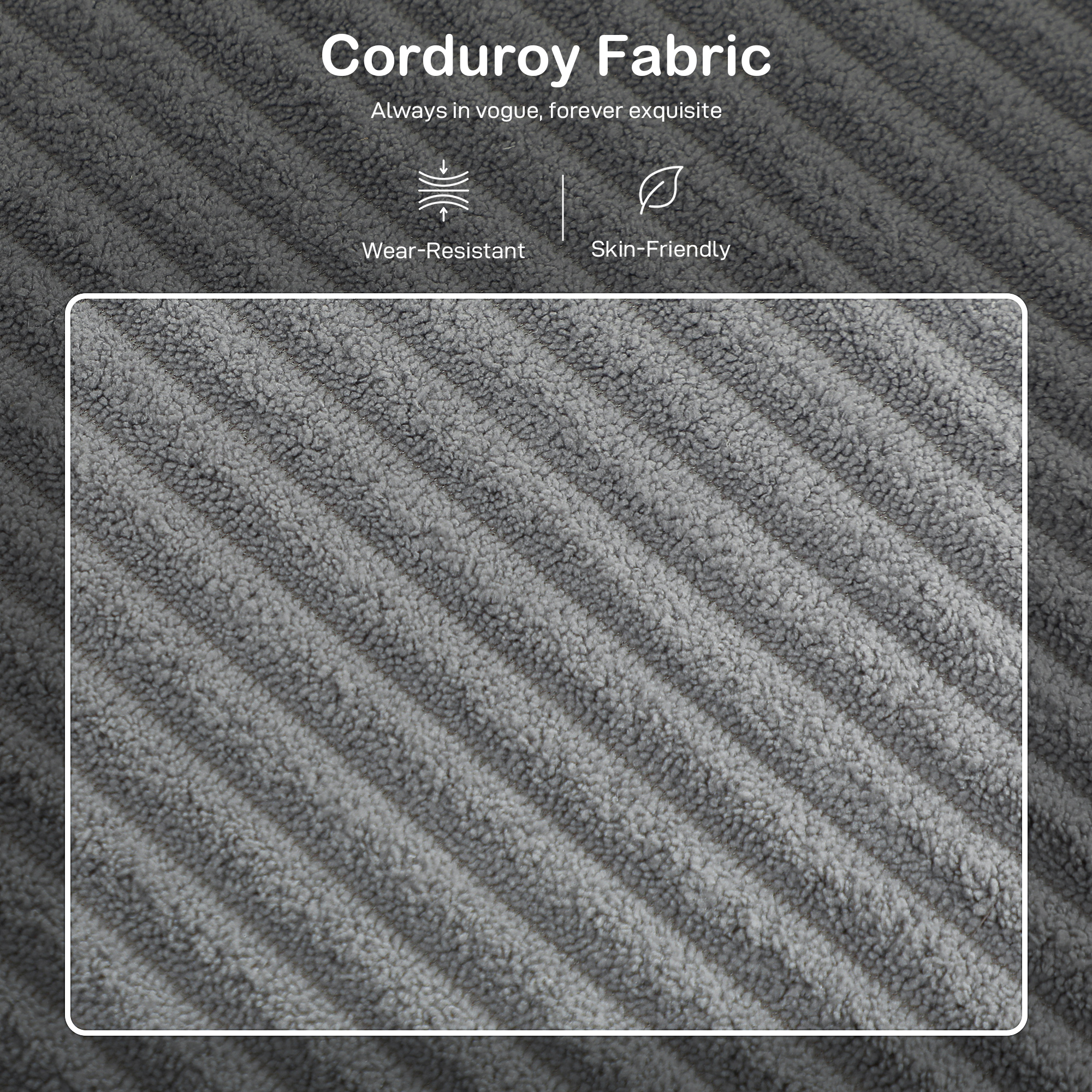  Canapea Modulara cu 3 Locuri si Taburet de Depozitare din Catifea, 196x139x85 cm, Gri Deschis [6]