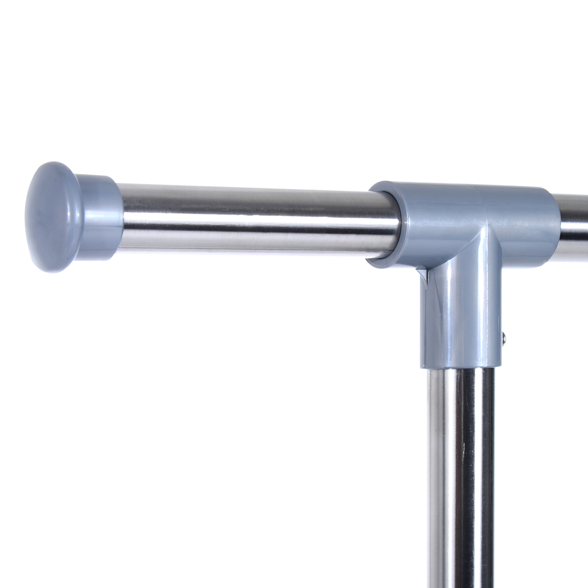  Cuier pentru haine cu inaltime si extensie reglabile, 165 x 48 x 180 cm, Inox / ABS, Argintiu / Gri [7]