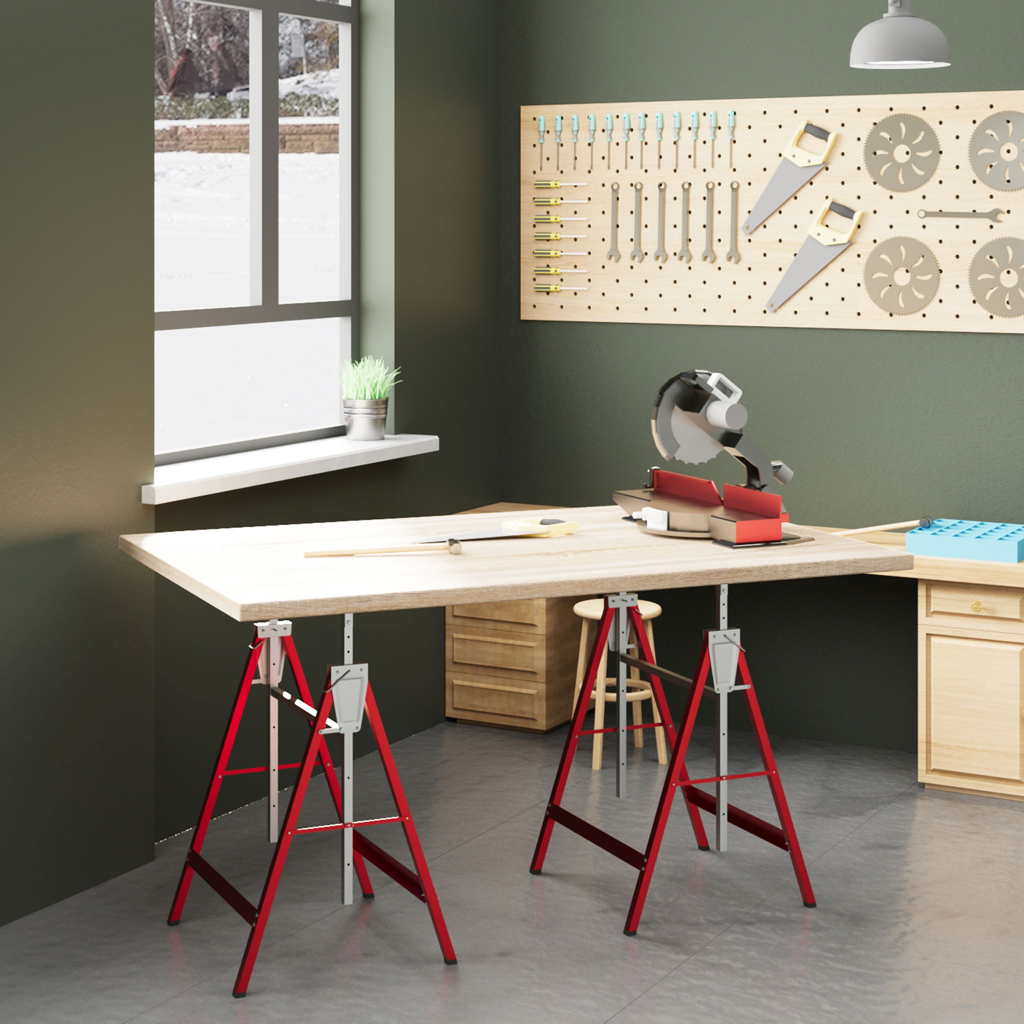  set suport de lucru din tuburi de otel, 68x58x80 cm [1]