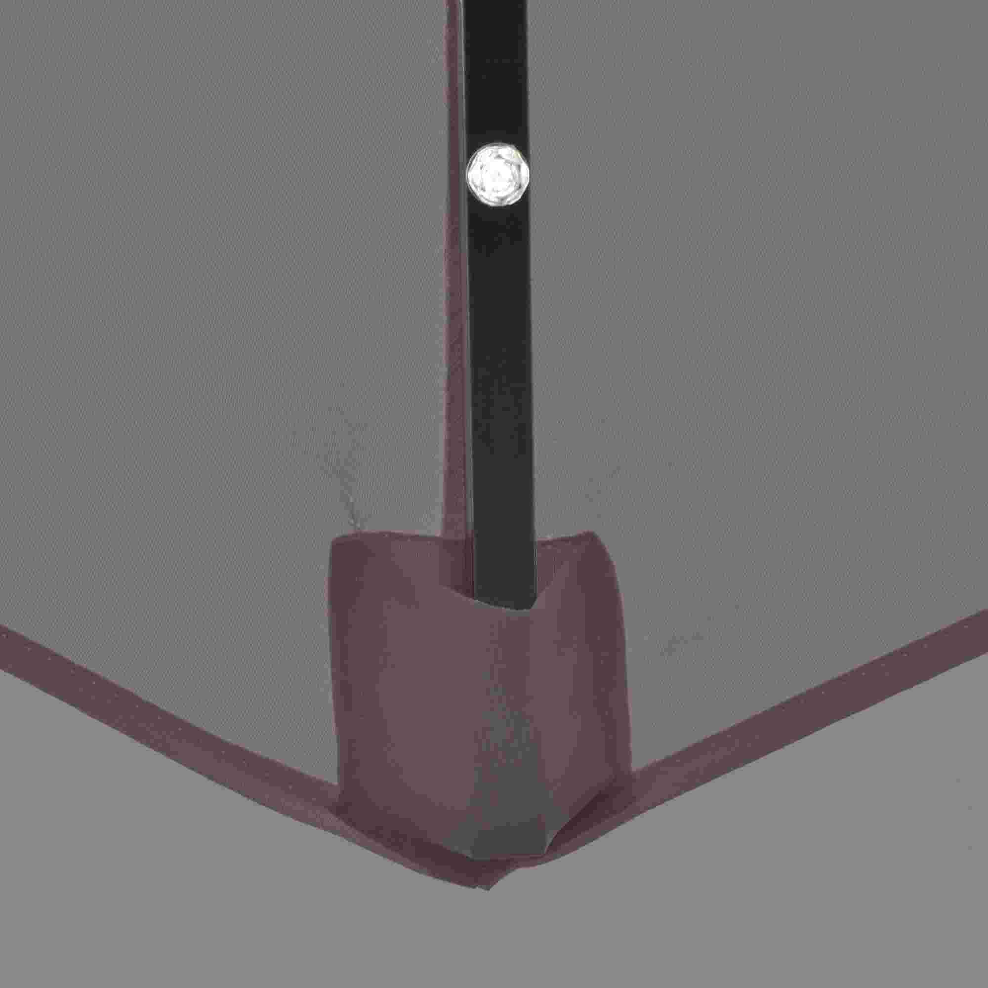  Umbrela de Gradina Reglabila Ø265 cm cu 32 Lumini LED Solare si Manivela, Umbrela de Exterior cu 8 Bare de Sprijin, din Otel, Poliester, pentru Terasa, Curte, Balcon, Gri [8]