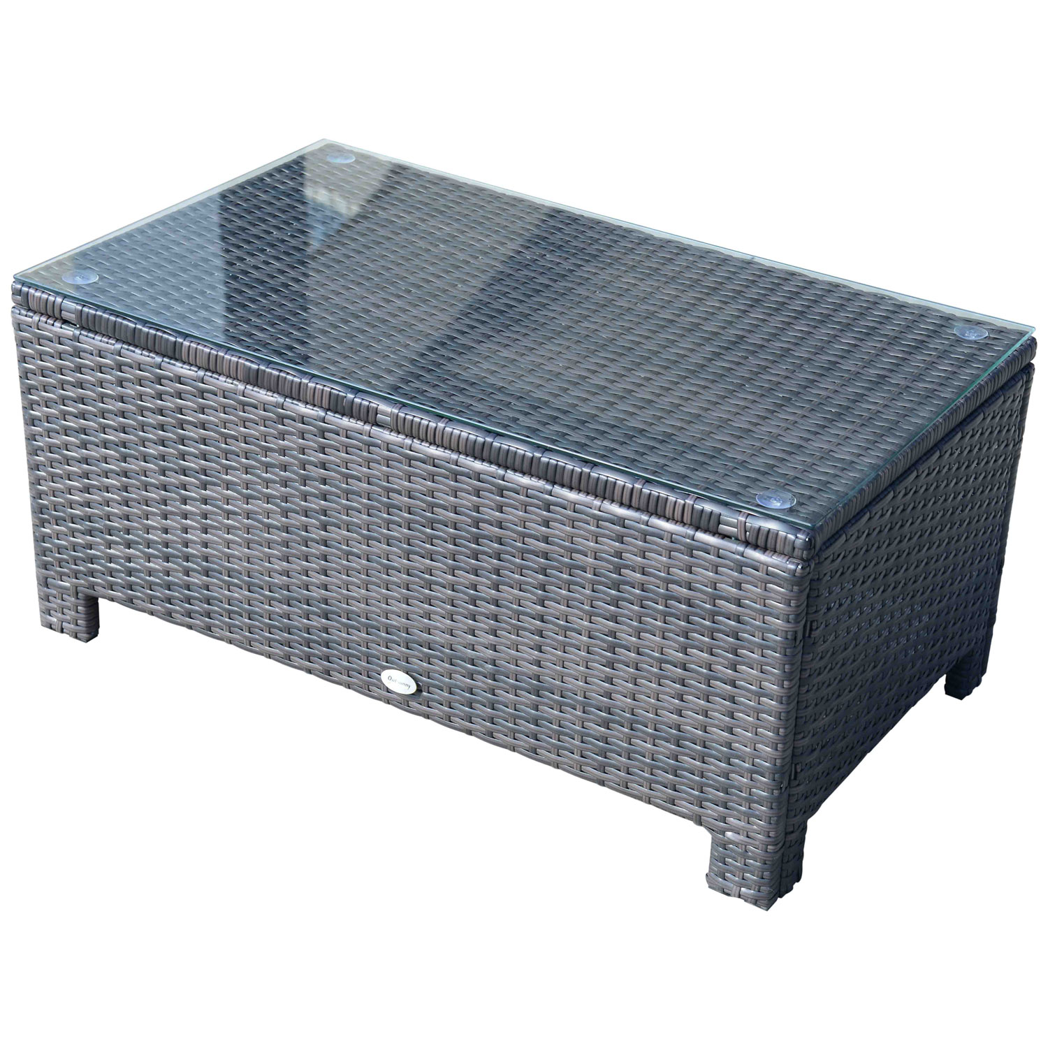 Gradina & balcon -  masuta exterior, sticla securizata, 85x50x39cm, maro
