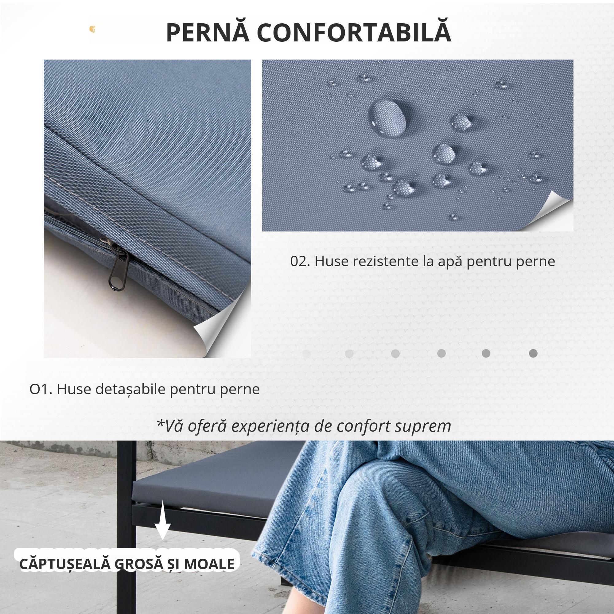  Set Mobilier de Gradina din Ratan din 2 Scaune cu Brate pentru Terasa, Banca si Masa de Cafea, 80x42x37 cm, Negru [3]