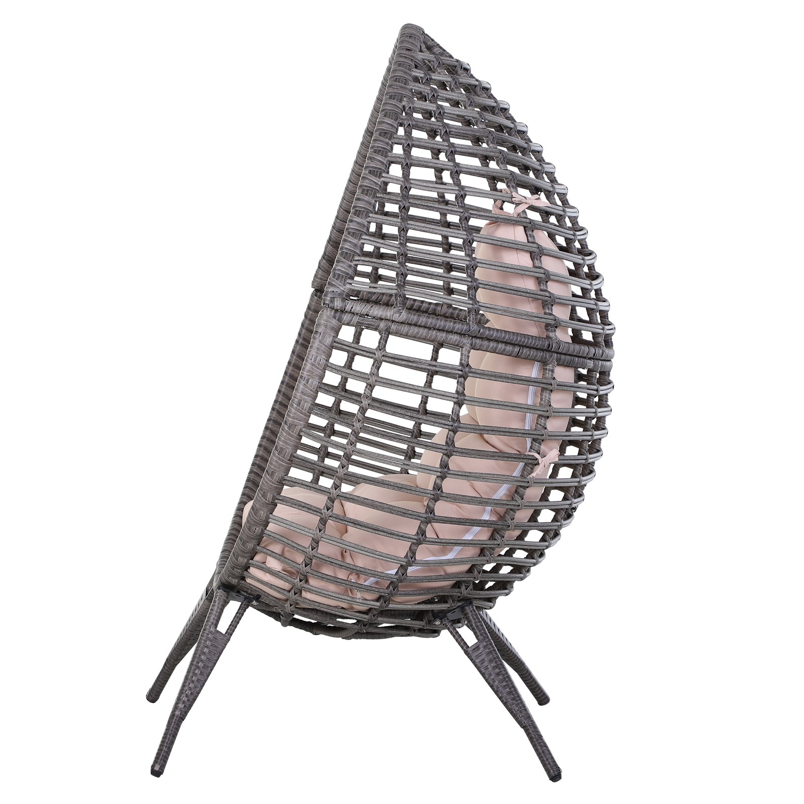  fotoliu din ratan cu perna, 101 x 89 x 156 cm, gri [8]