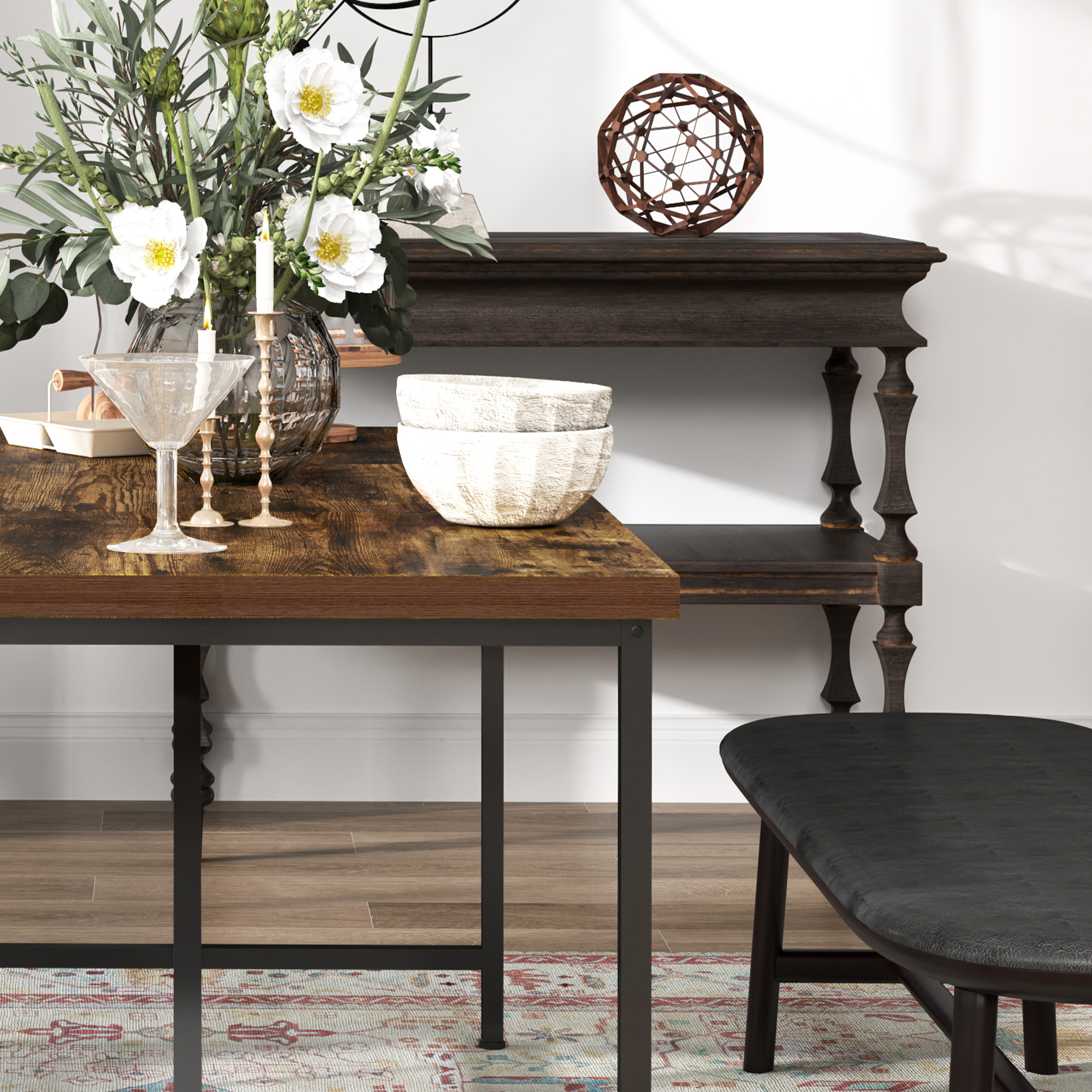  Masa Industriala 150×80 × 75 cm Lemn+Otel [8]