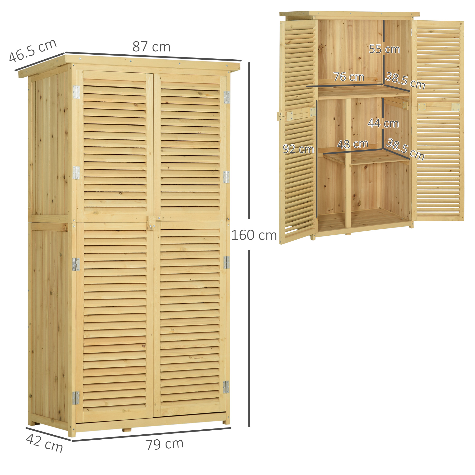  dulap din lemn, pentru exterior, 87x46.5x160 cm [2]