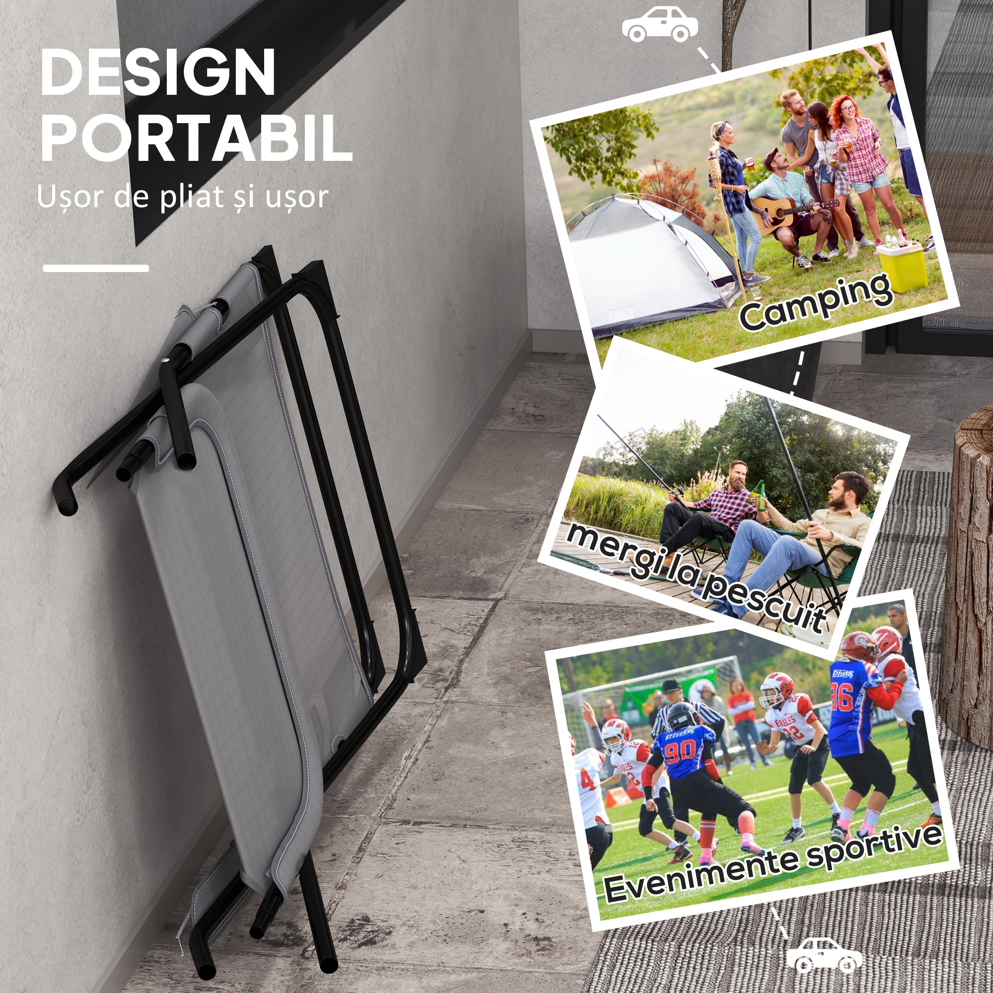  Scaune Rabatabile Pliabile de Terasa cu Spatar Reglabil [5]