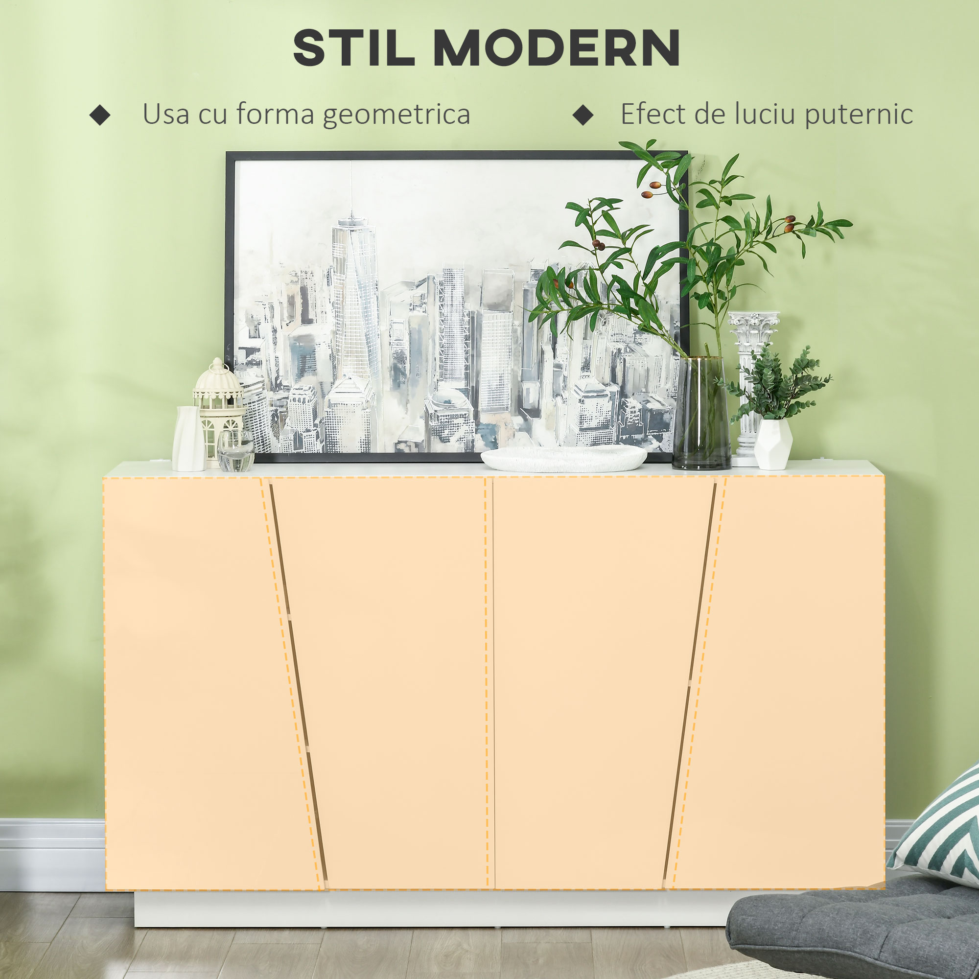  Dulap Alb 150×40×88 cm - 5 Niveluri & Polita Reglabila [3]