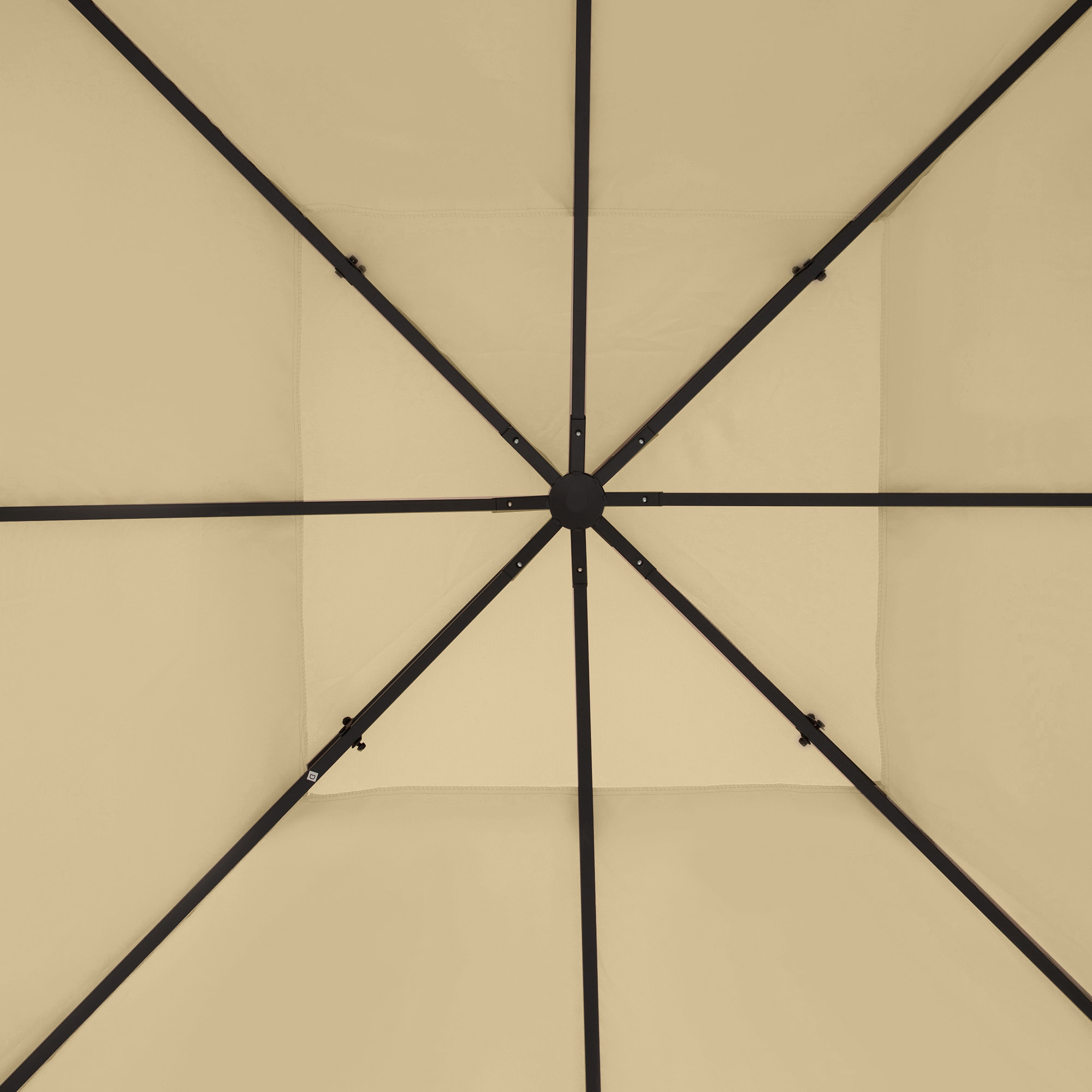  Acoperis de Rezerva pentru Pavilion 4x3 m din Poliester Anti-UV cu Structura in 2 Nivele, Crem [7]