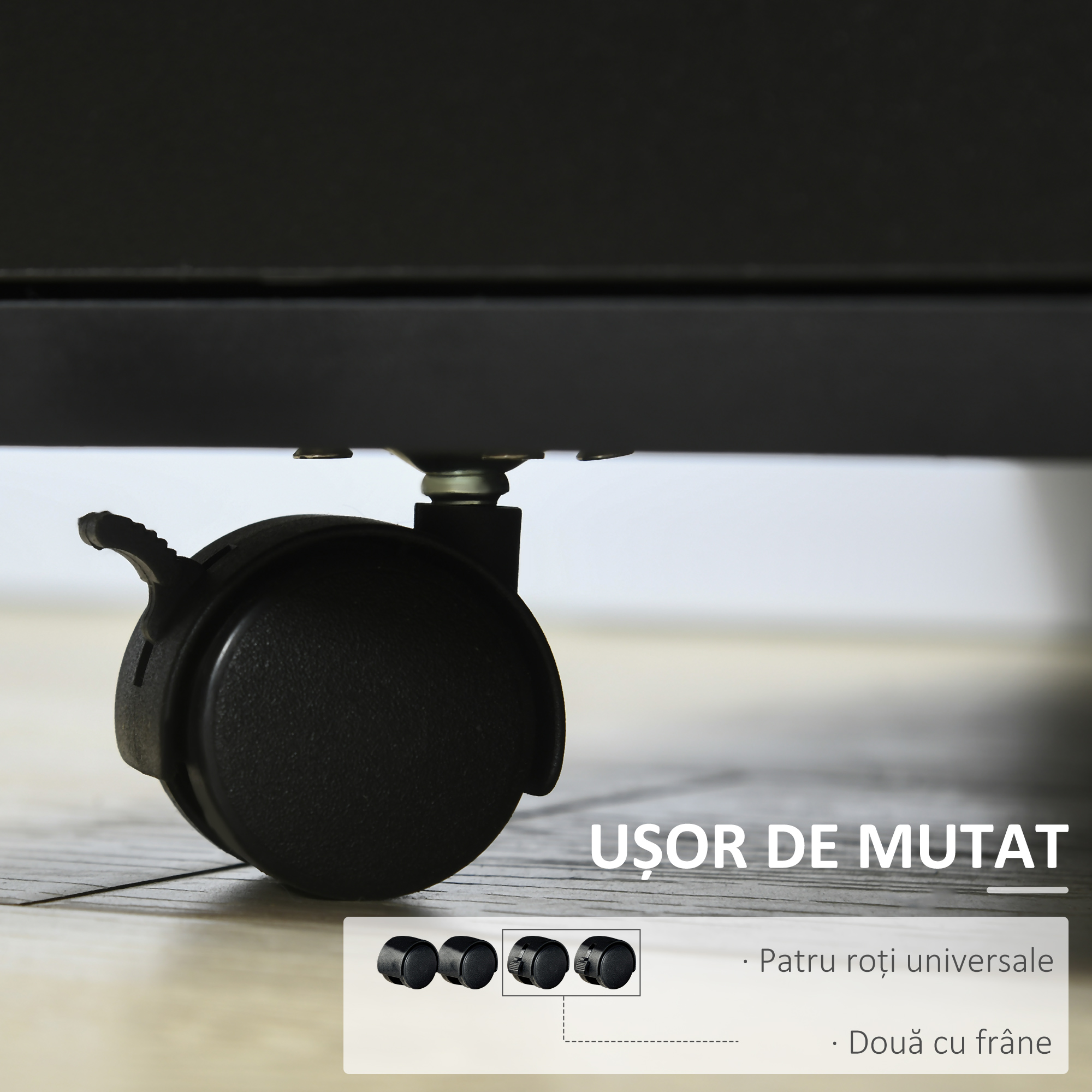  Suport de imprimanta organizator birou dulap usa 3 nise + blat mare panouri particule negru [5]