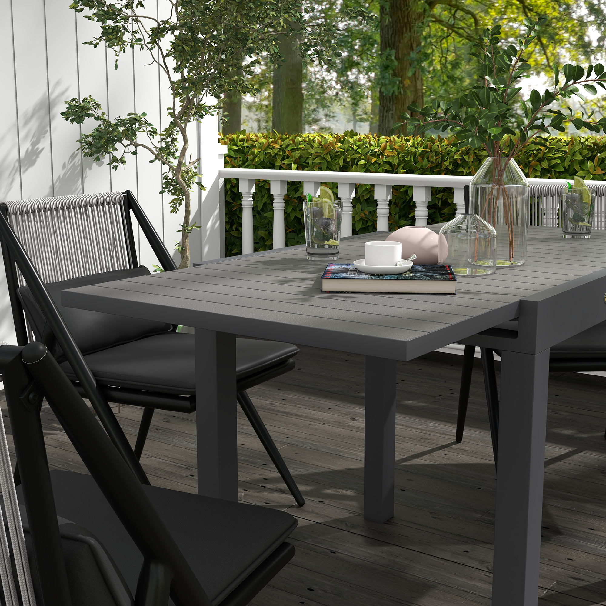Masa Extensibila pentru Terasa , cu 4-6 Locuri, 81-162 cm [7]