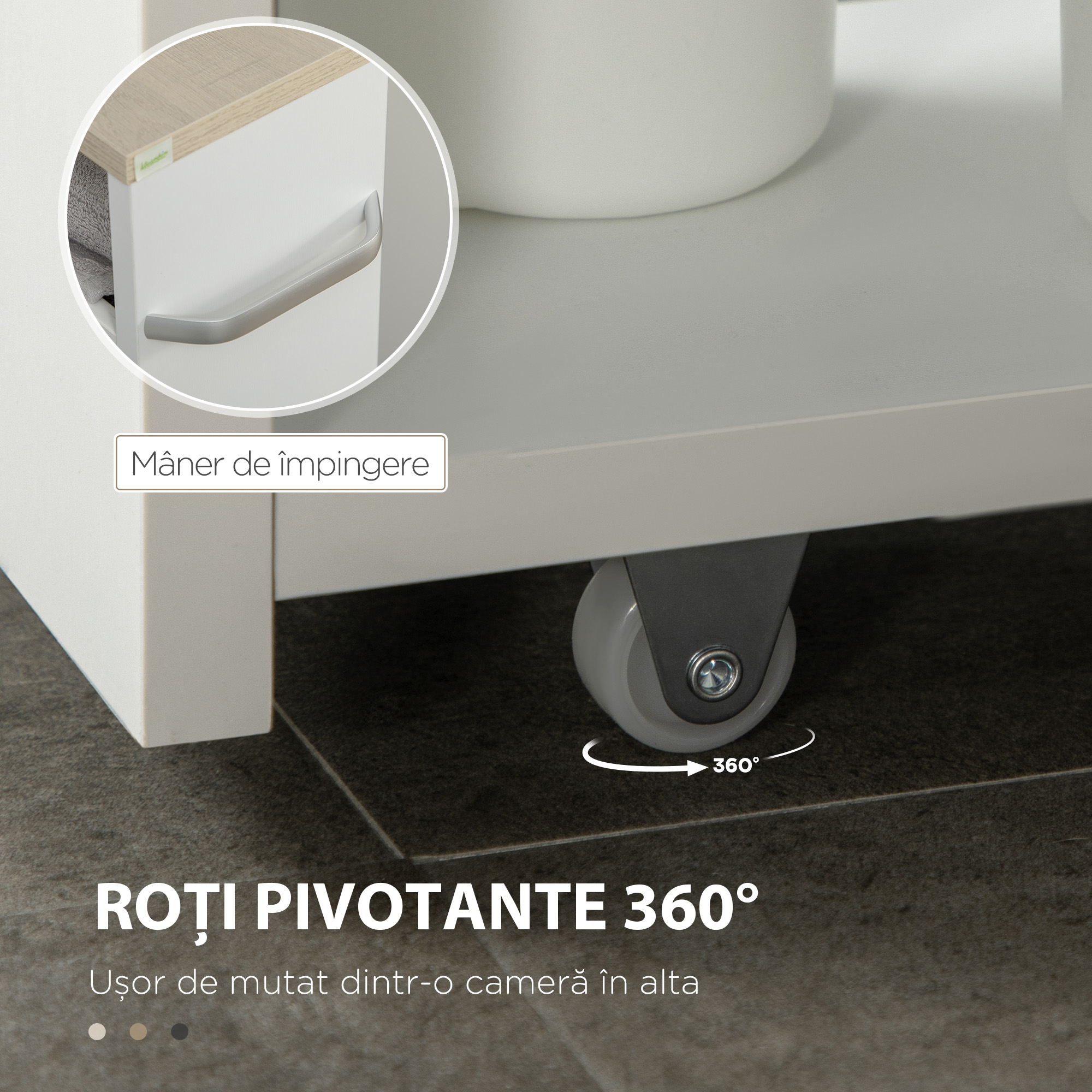  Raft Depozitare Baie - 3 Nivele inguste cu Roti [7]