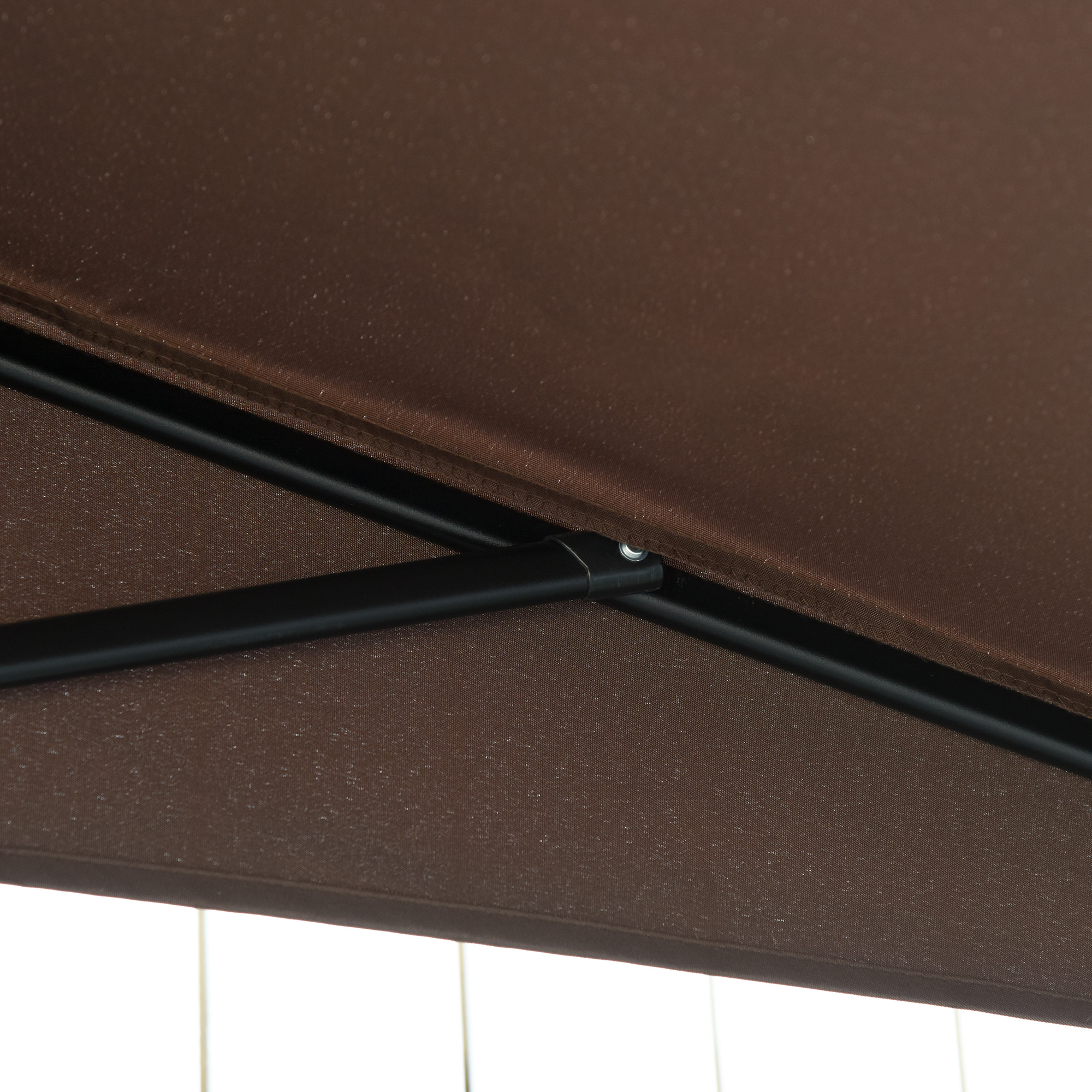 Umbrela de soare Semicirculara  pentru Terasa si Gradina, Umbrela de soare Semiluna pentru Perete cu Manivela, 230x130x249cm, Culoare Cafea [6]