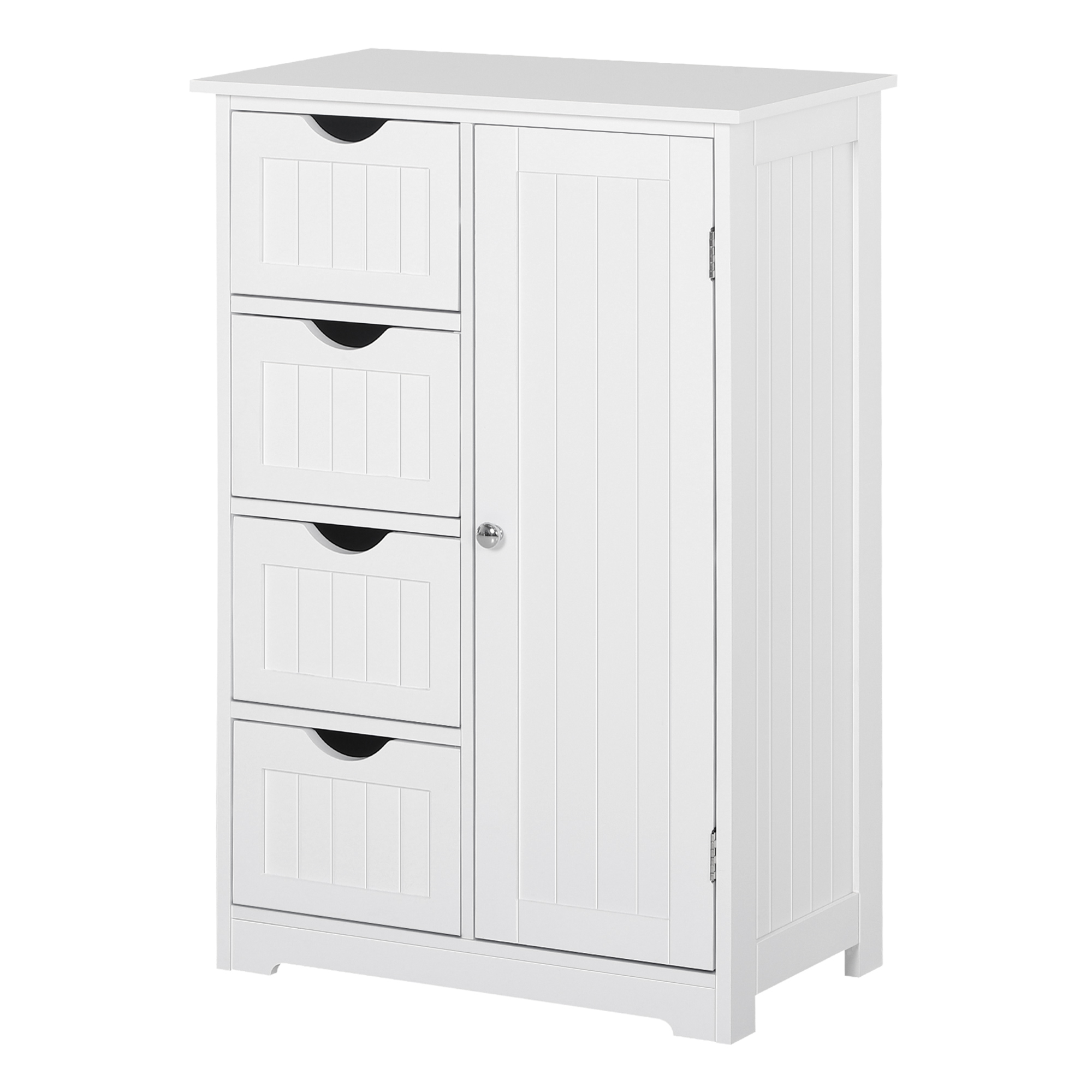 Mobilier pentru baie -  Mobila de Baie cu Usa Basculanta si Sertare Alb 56 x 30 x83cm