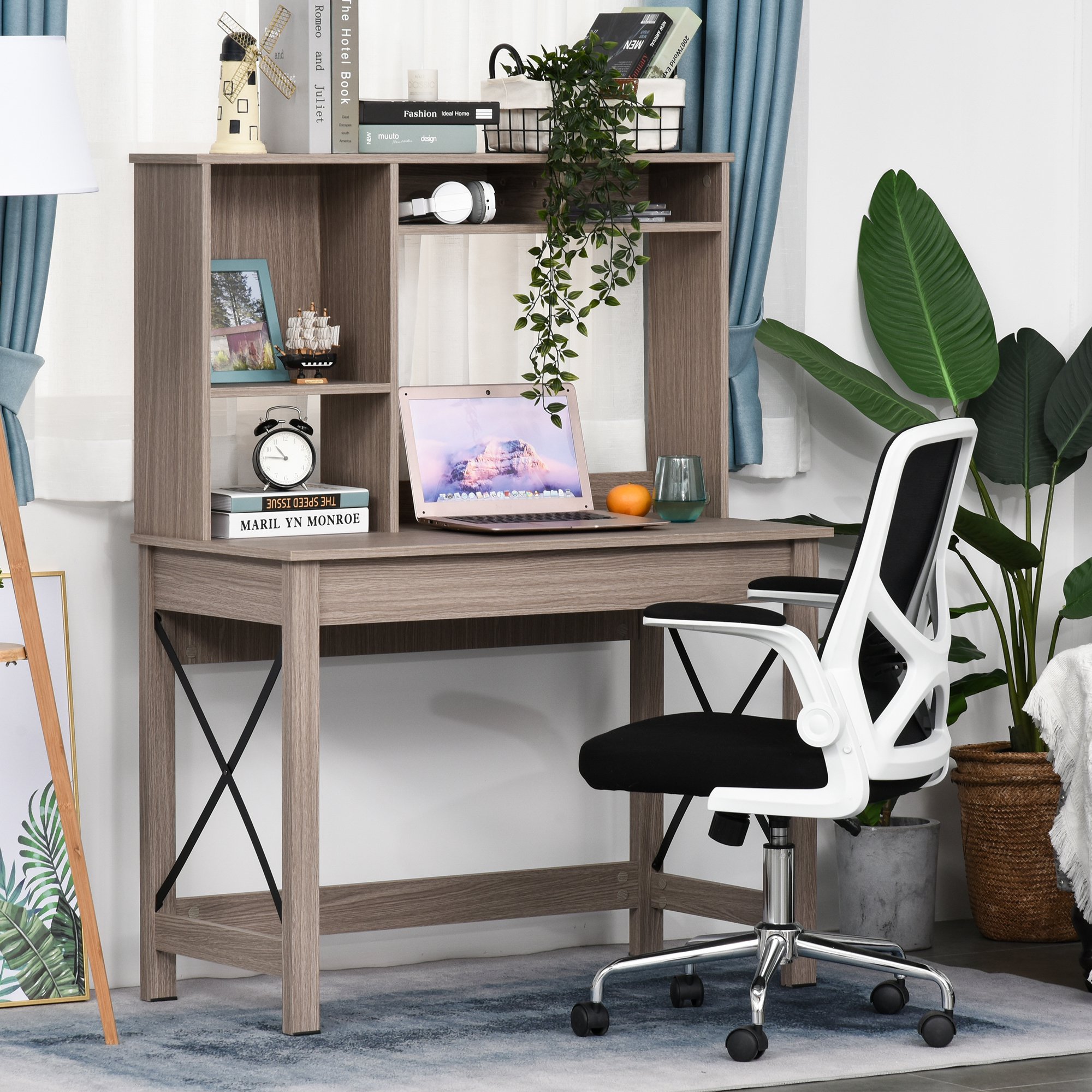  birou raft cu biblioteca, 105x50x137,5cm [1]