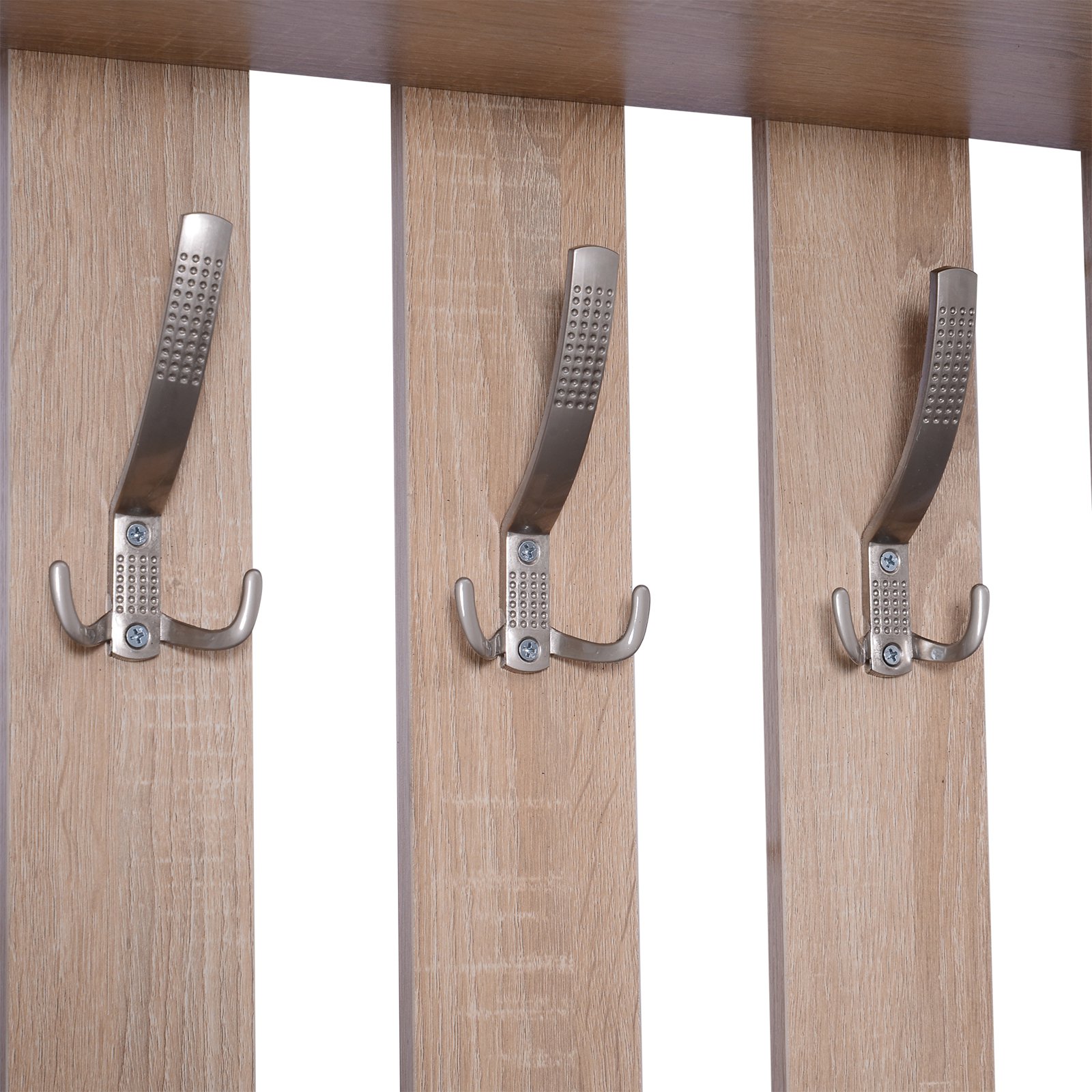  Set Hol 3 Piese - Dulap Pantofi, Cuier cu Oglinda, Design Lemn [8]