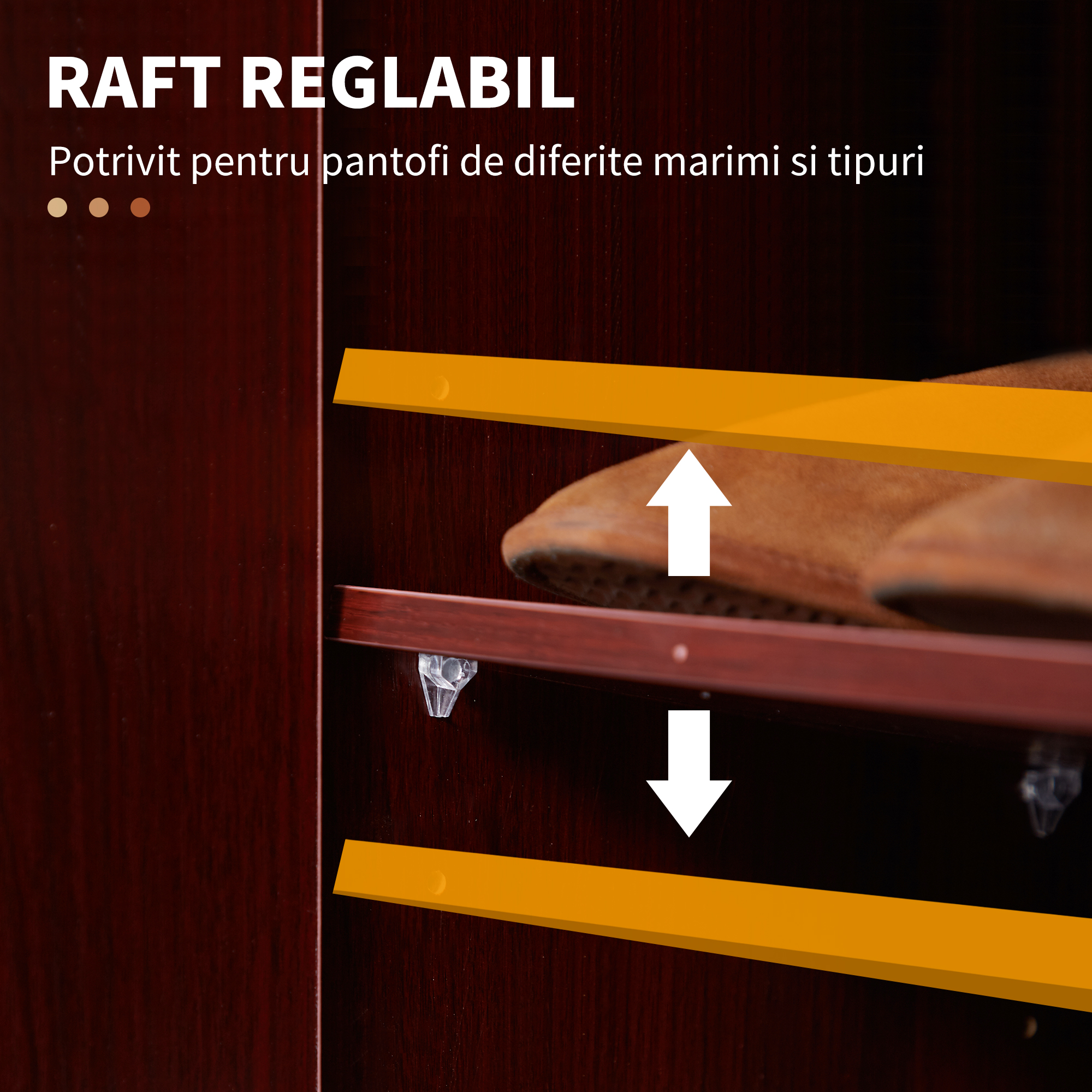  Dulap Pantofi 83×30×90 cm - Lemn, 12 Perechi, Culoare Cafenie [4]