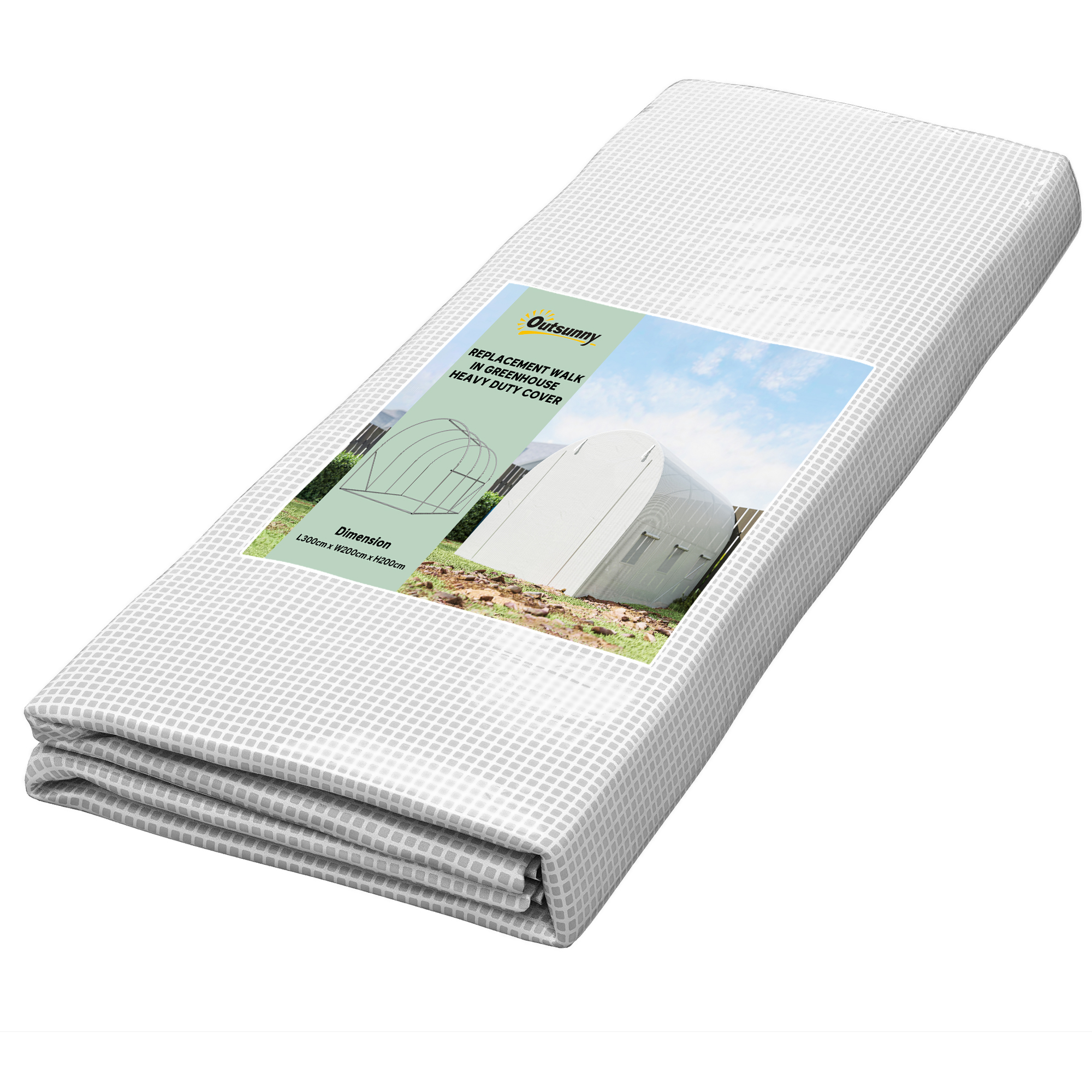 Gradina & balcon -  Folie pentru Sera cu 12 Ferestre, Usa Rulabila si Margini ingropate, 3x2x2 m, Alb