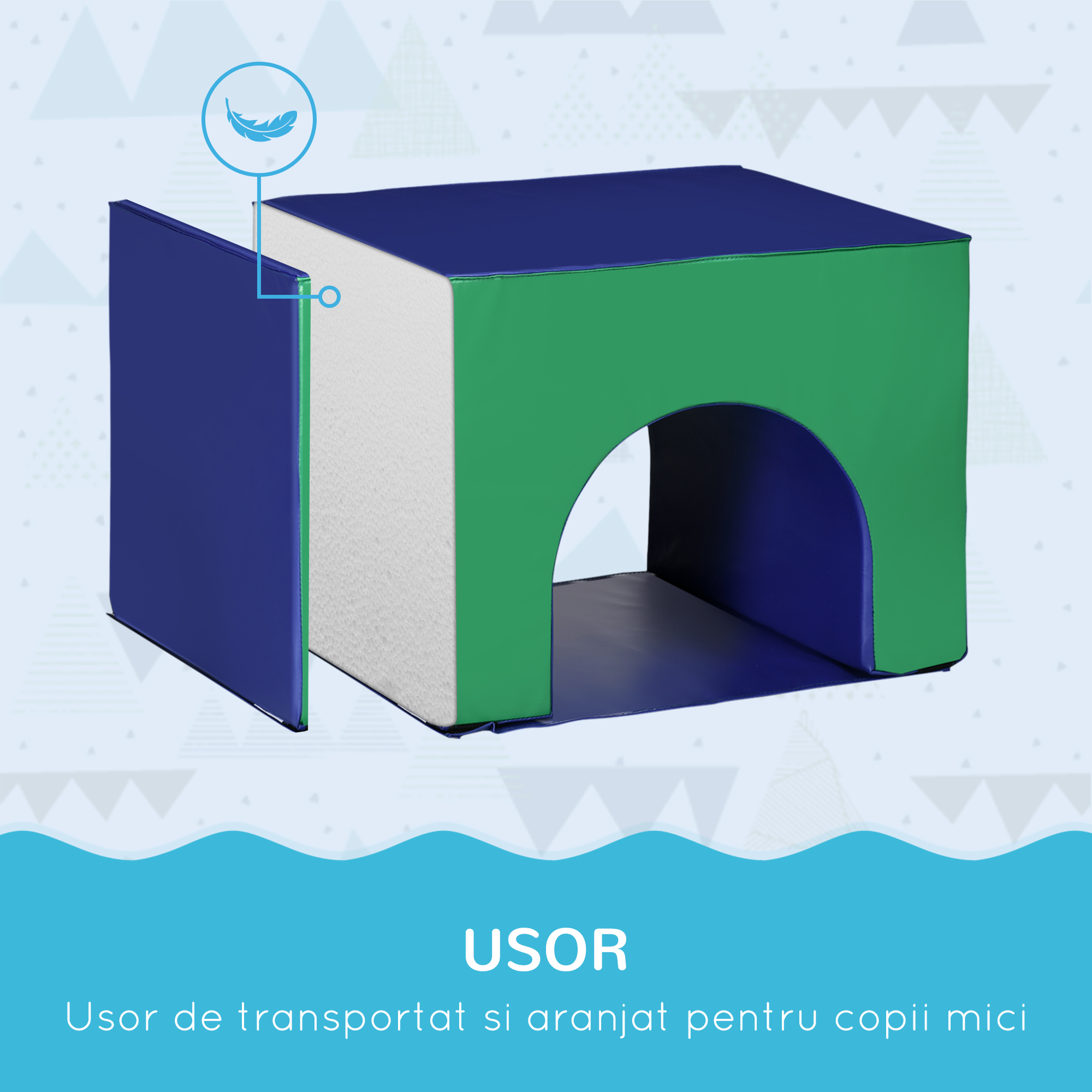  Set de Joaca pentru Copii 12-36 Luni cu 7 Blocuri din PU si EPE Multicolor [6]