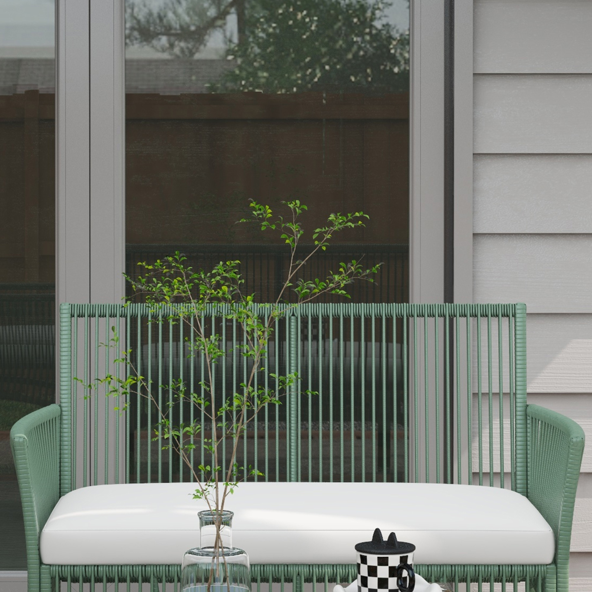  Set de Mobilier pentru Curte, Verde inchis [7]