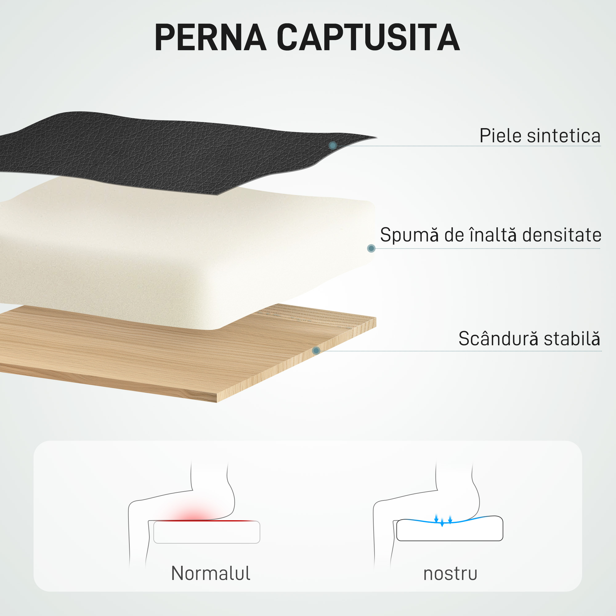  Scaun de Birou cu Masaj prin Vibratii, Spatar inalt si inaltime Reglabila, 66x64x113-121 cm, Negru [5]