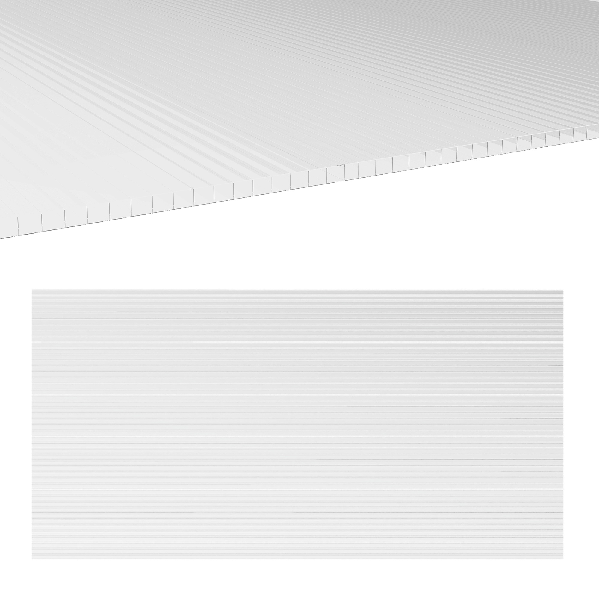  10 Placi Celulare din Policarbonat 4 mm, Rezistente la UV, Panou Celular Dublu pentru Sera, 120x60 cm, Transparent [6]