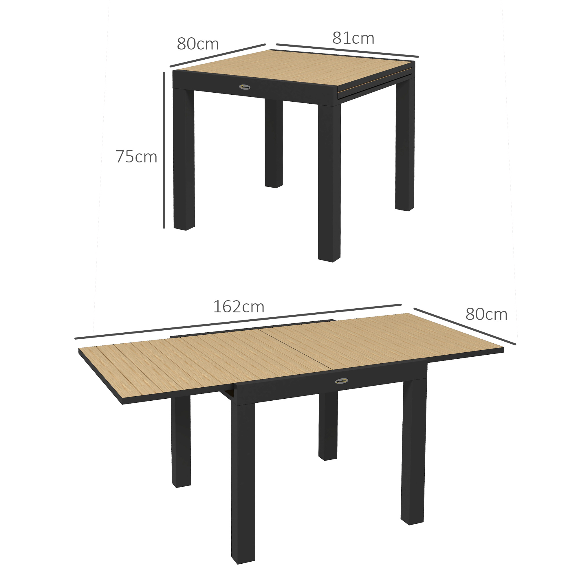  Masa extensibila pentru terasa, cu 4-6 locuri, 81-162 cm [2]