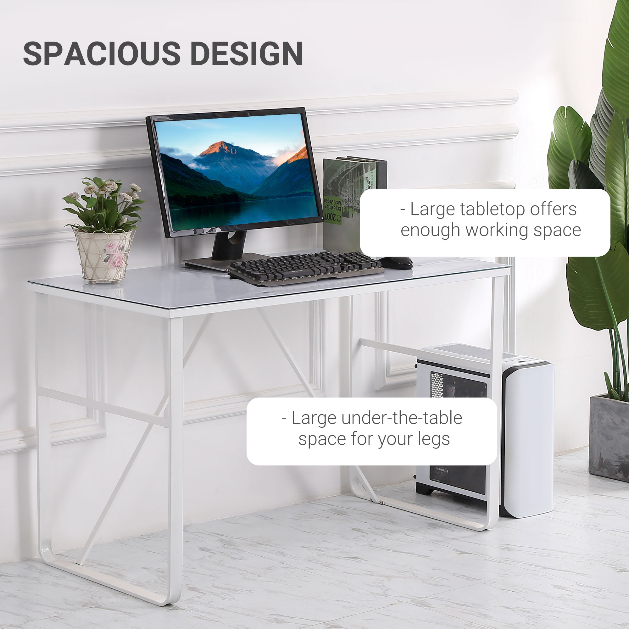  Birou pentru camera birou din metal alb si sticla securizata [5]