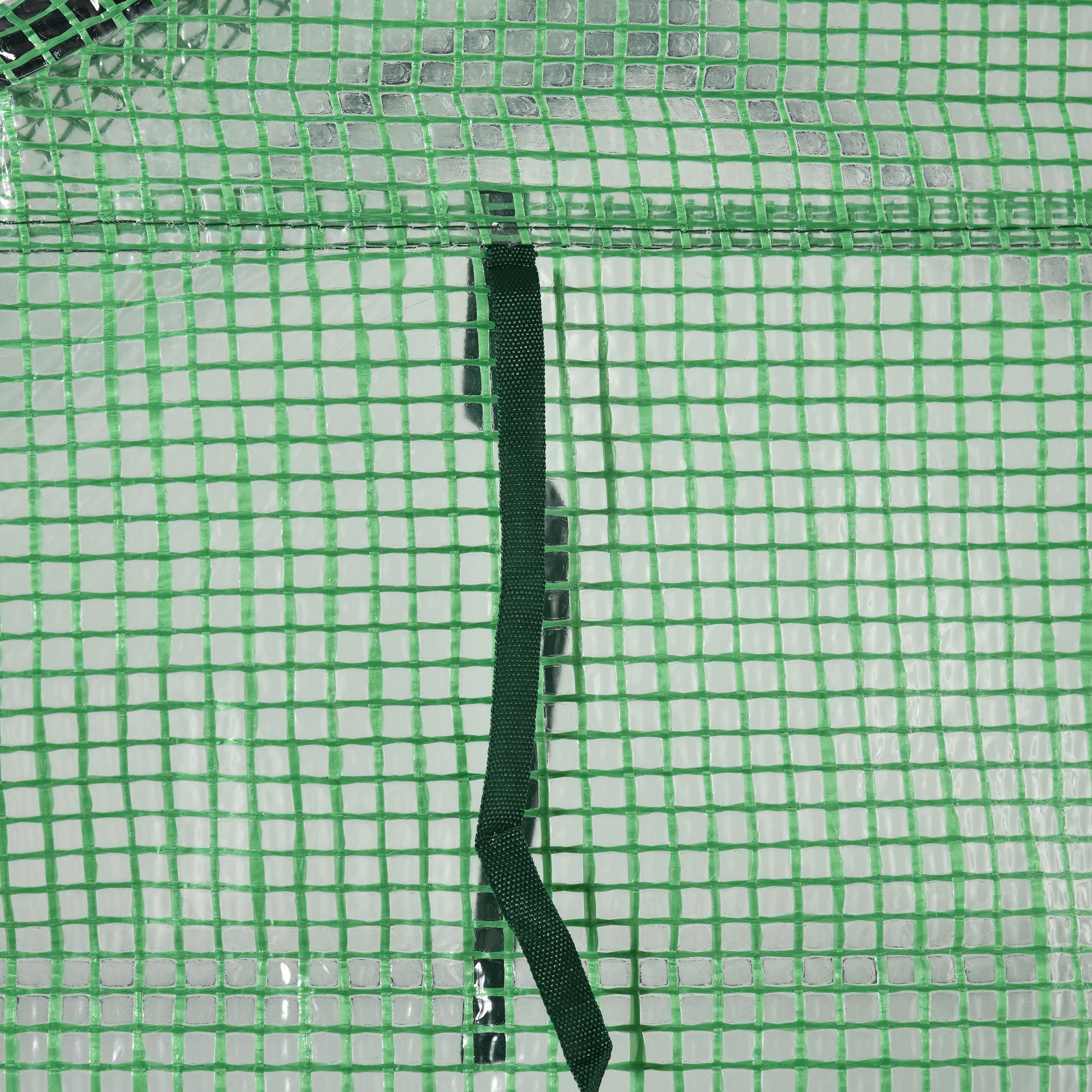  Sera de gradina cu rafturi, protectie din PE si usa care se ruleaza, 143L x 138l x 190H cm, verde [8]