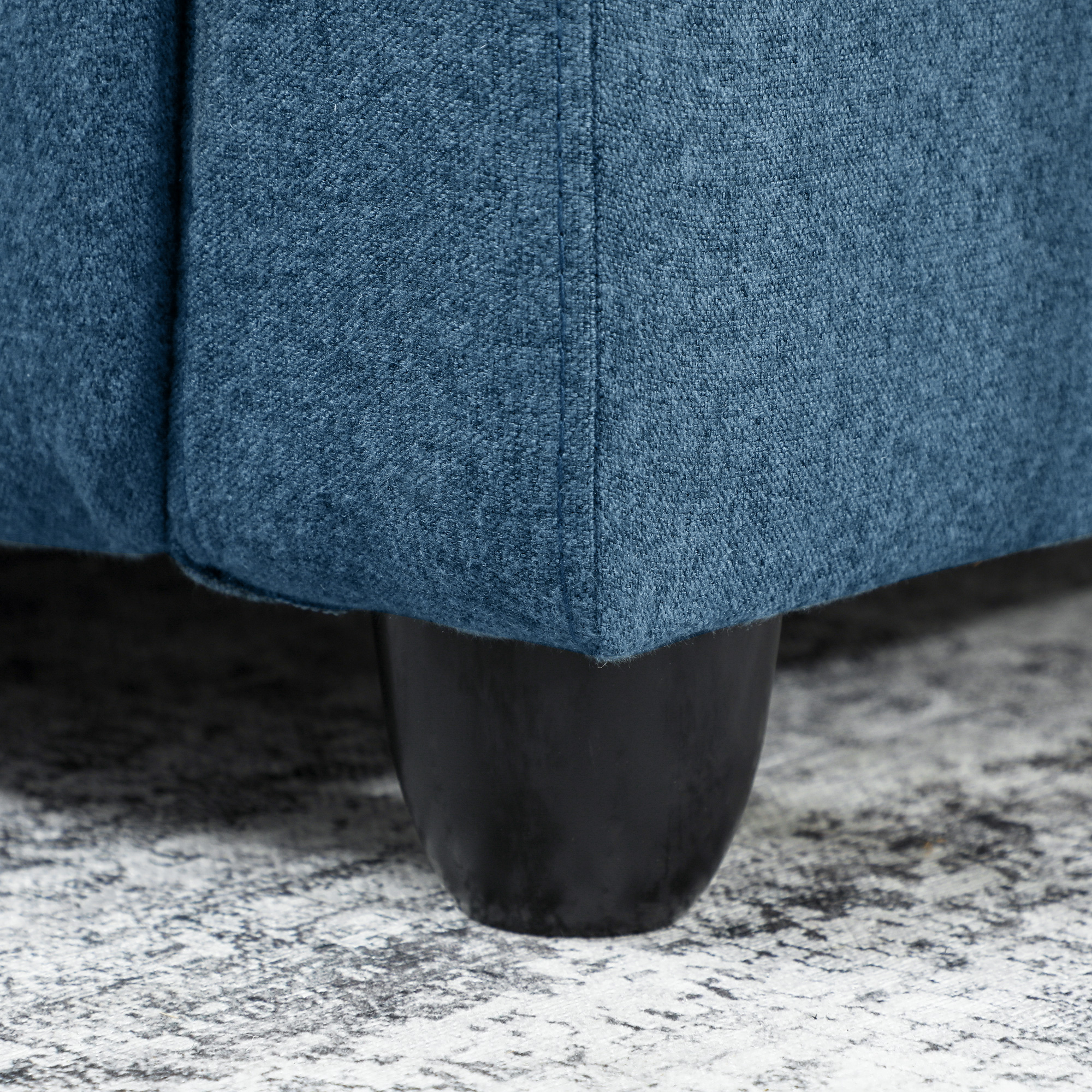  Fotoliu Relax Reclinabil Manual cu Suport pentru Picioare si Tapiterie din tesatura, Albastru [8]