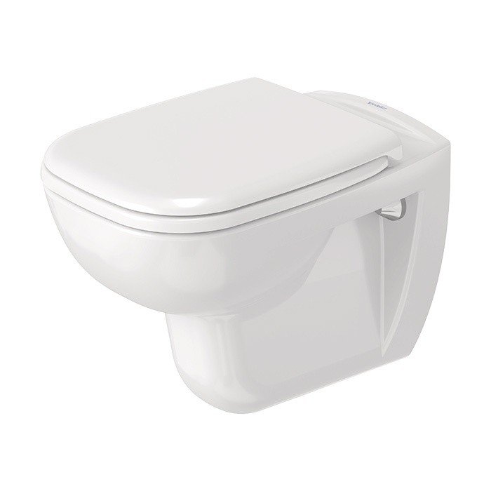 Baie - Set vas WC Duravit 45351900A1, D-Code, montaj suspendat, tip clatire jet de apa, tip evacuare orizontala, alb