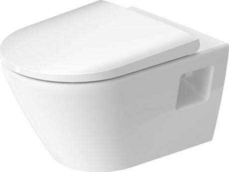 Baie - Set vas WC Duravit 45780900A1, D-Neo, montaj suspendat, tip clatire jet de apa, tip evacuare orizontala, alb